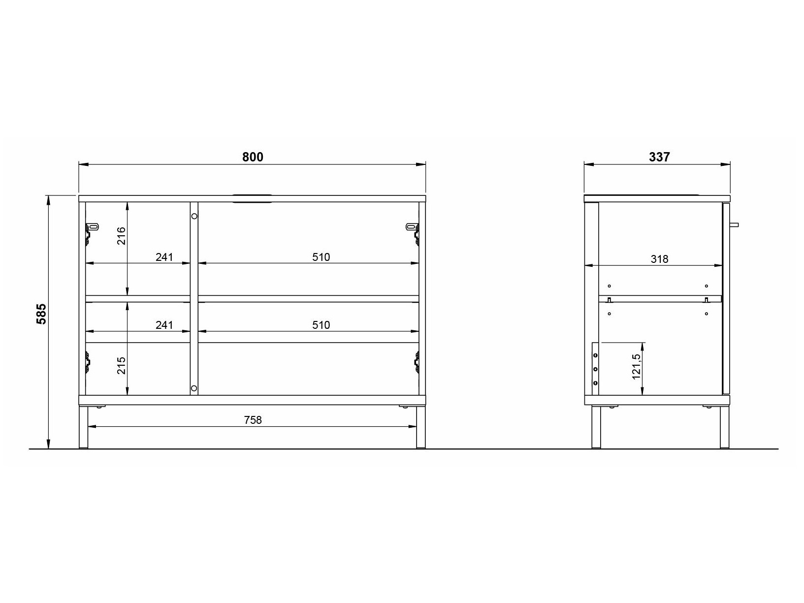 Όρθιο ντουλάπι νιπτήρα μπάνιου Ruvlevu 100 (Γραφίτης + Navarra δρυς)