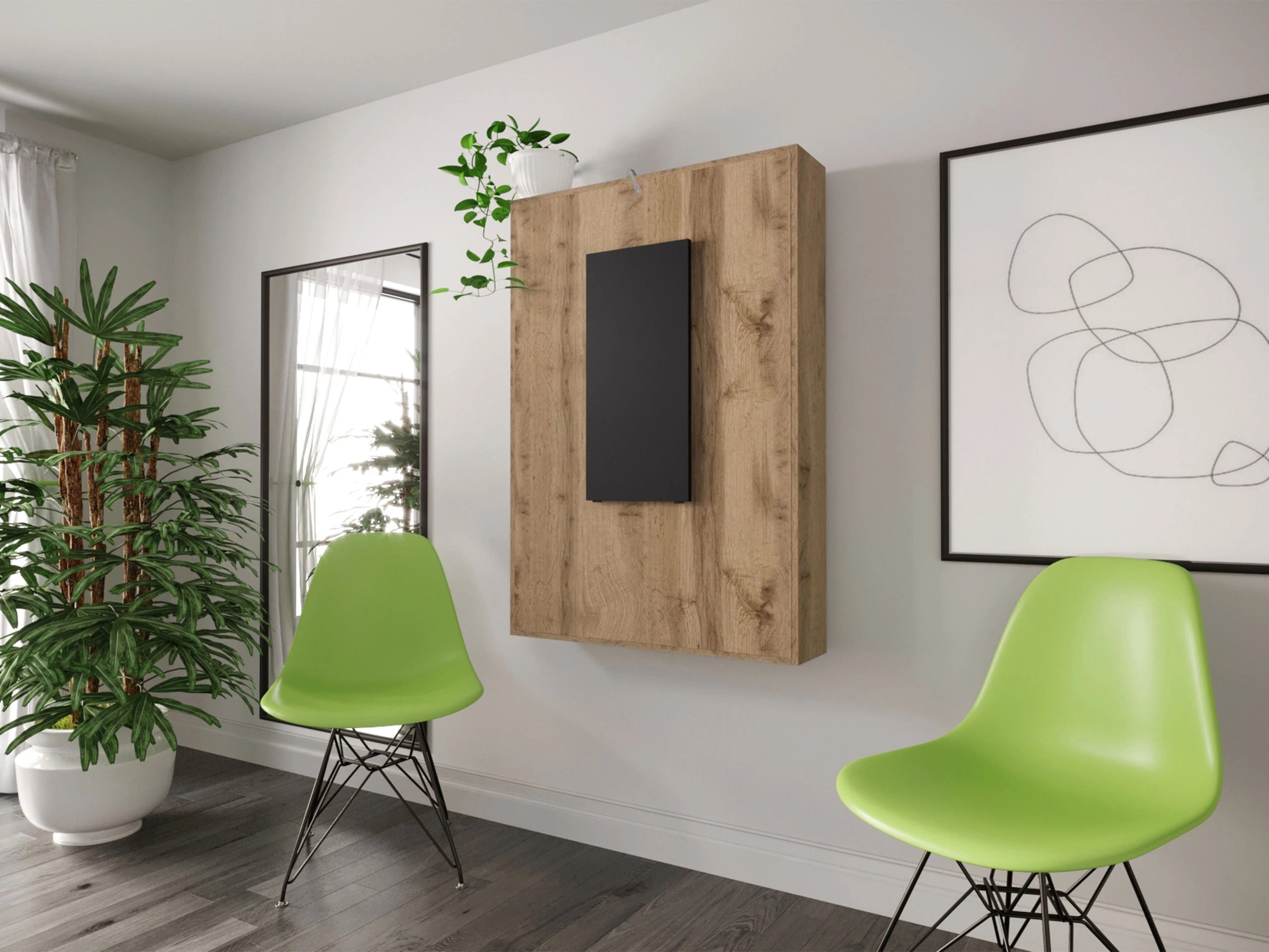 Αναδιπλούμενο τραπέζι Pinis III (Μαύρο + Δρυς wotan)