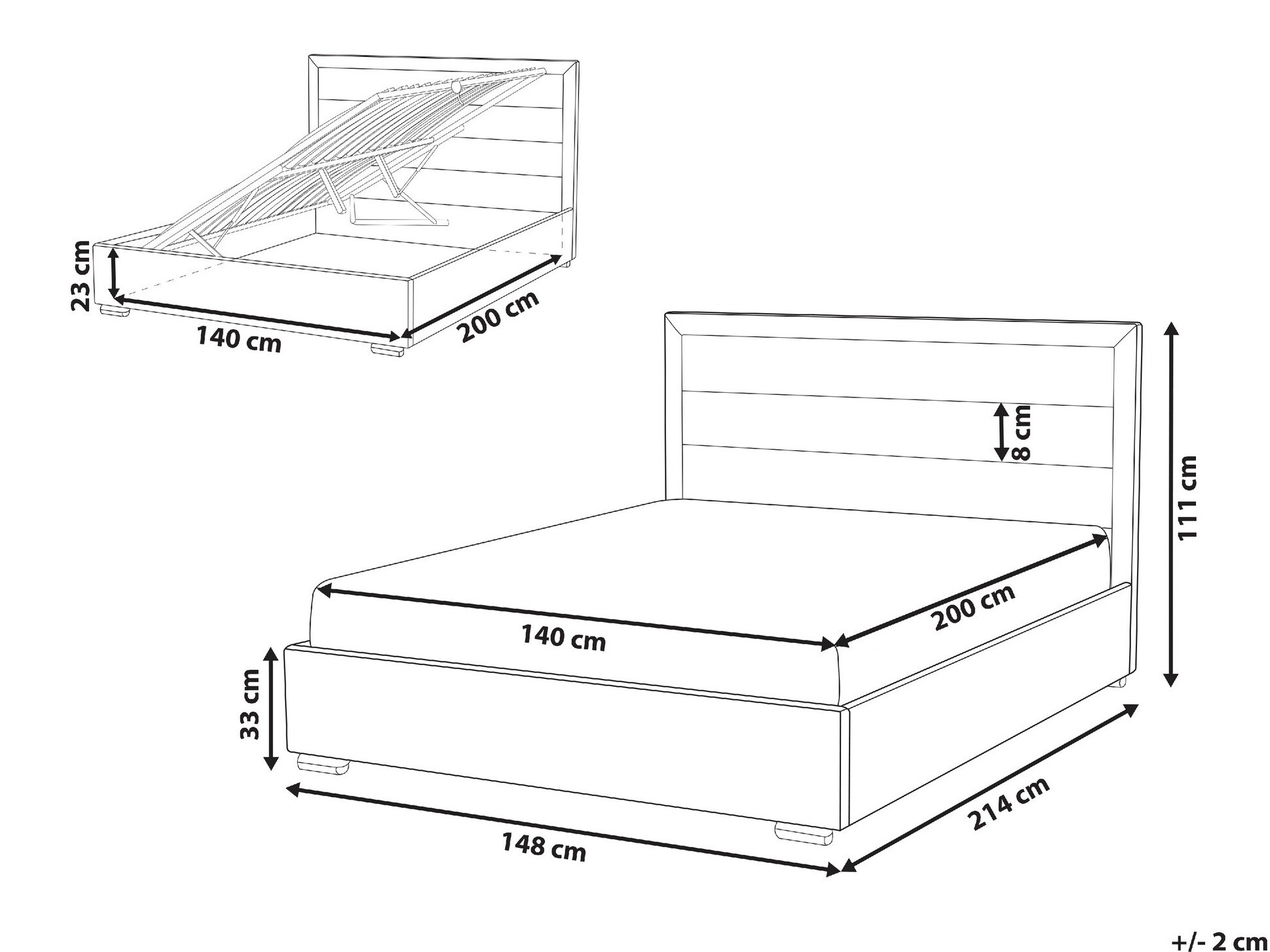 Κρεβάτι Berwyn 1218 (Σκούρο γκρι)