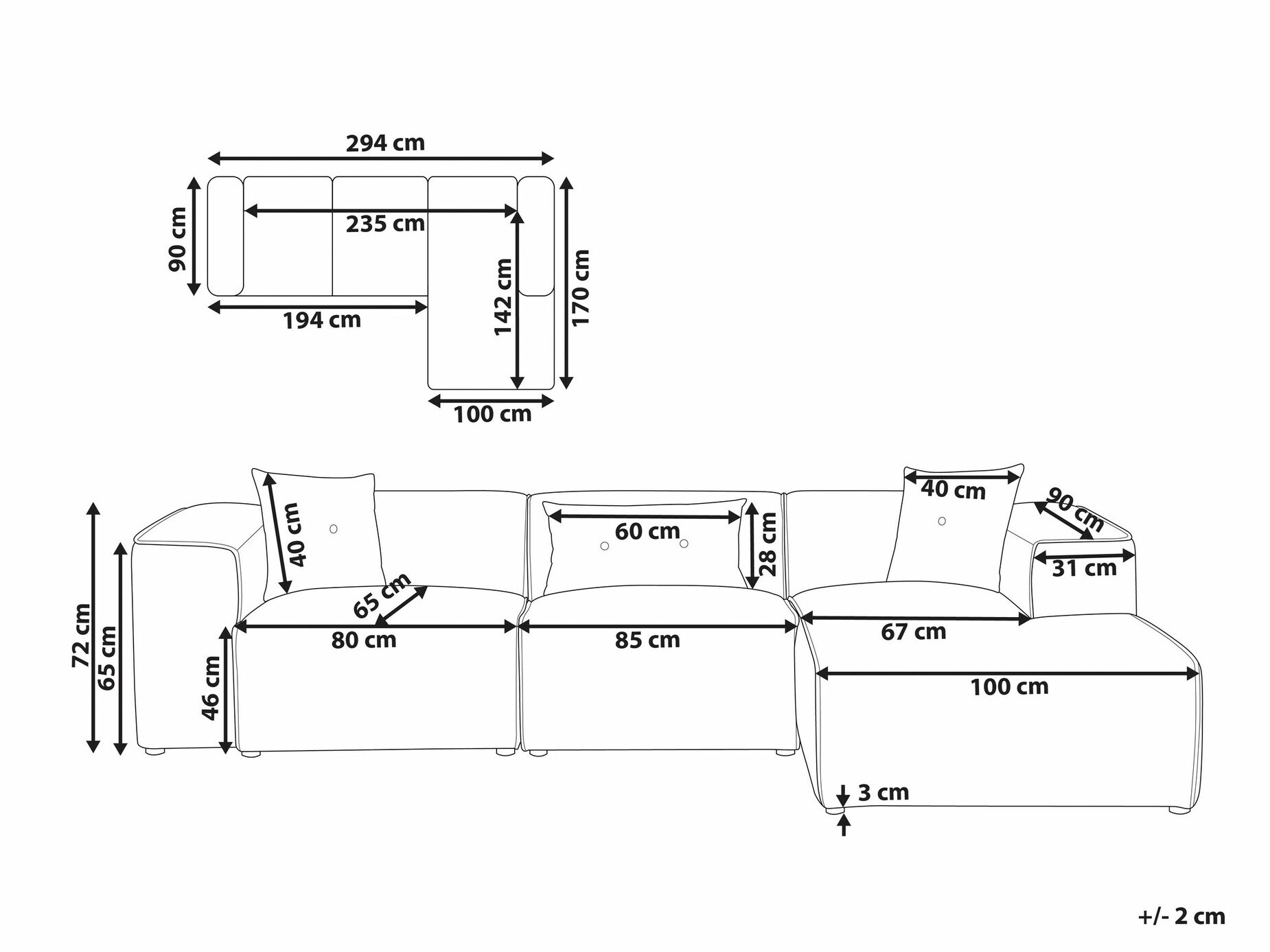 Corner sofa Berwyn 1311 (Dark grey)