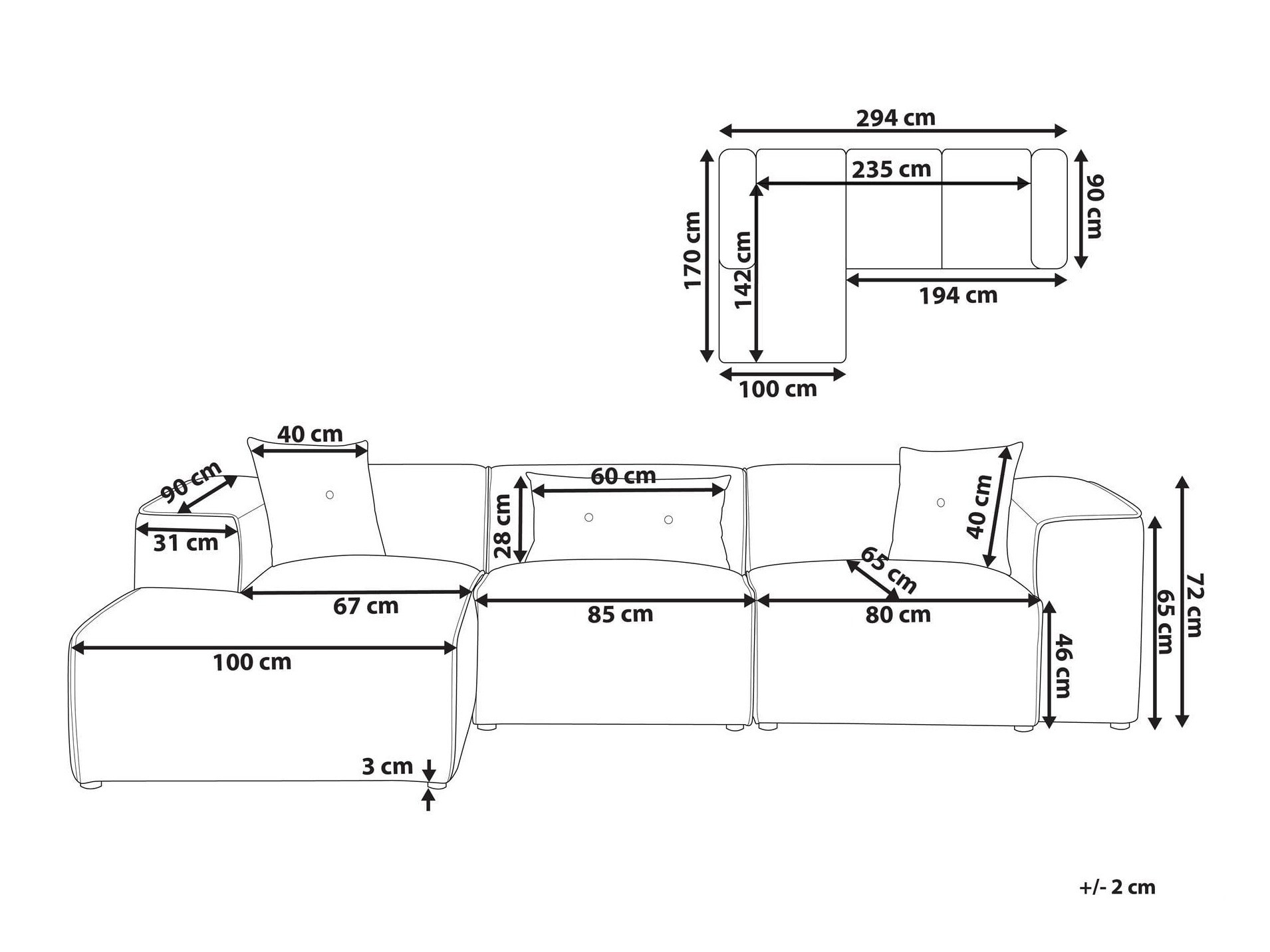 Corner sofa Berwyn 3121 (White)