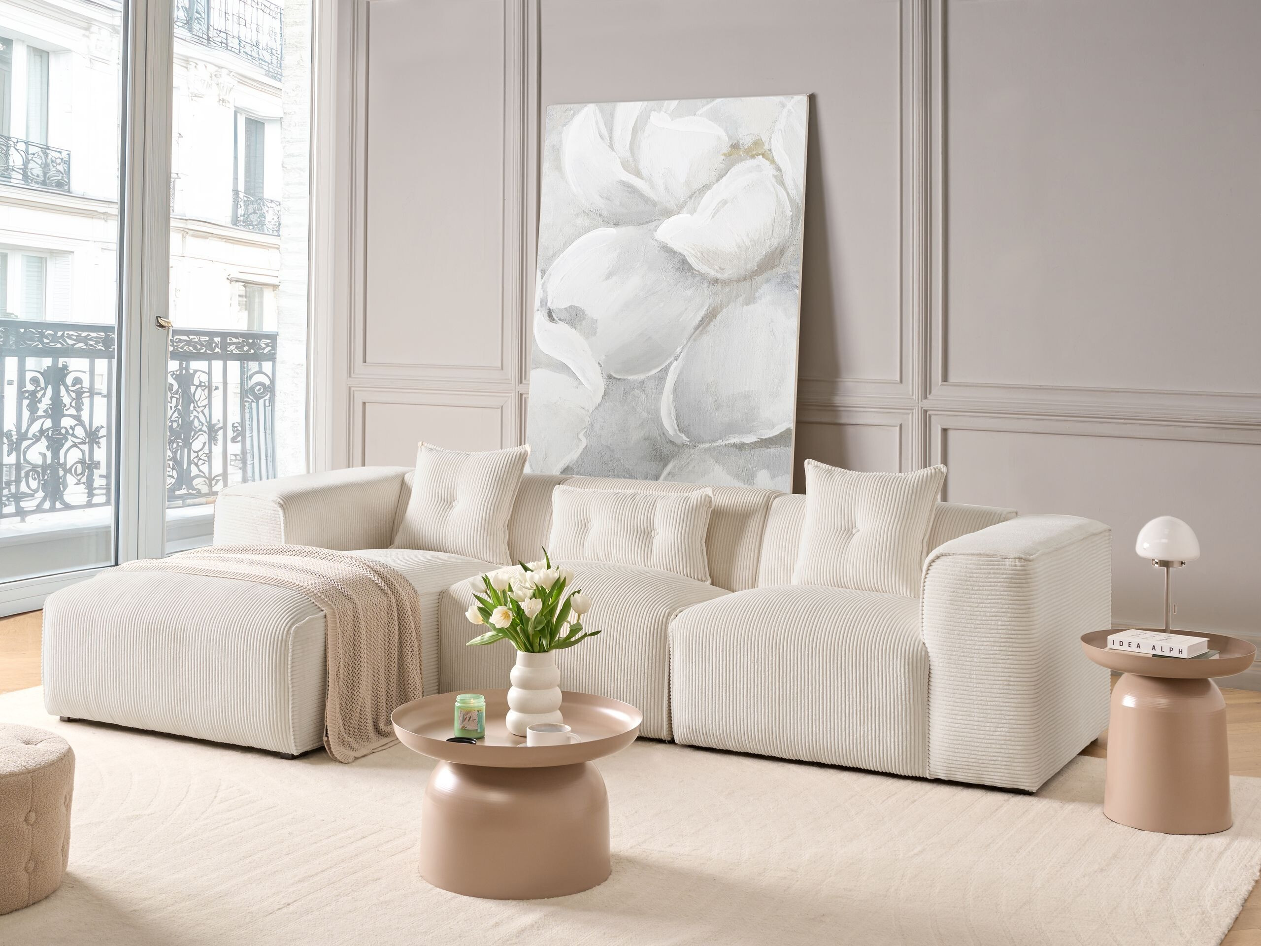 Corner sofa Berwyn 3121 (White)