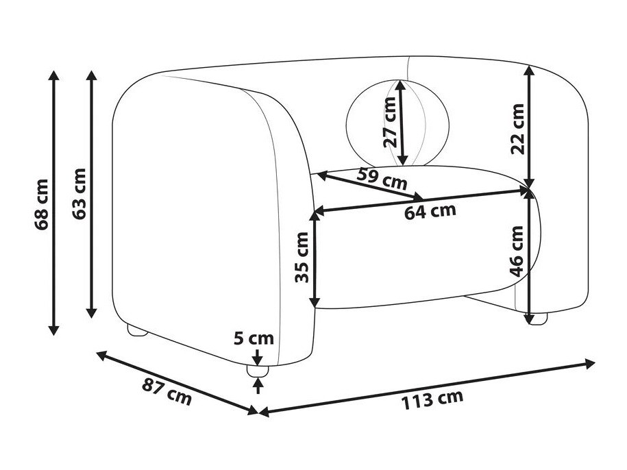 Πολυθρόνα Veselme 100 (Μαύρο)