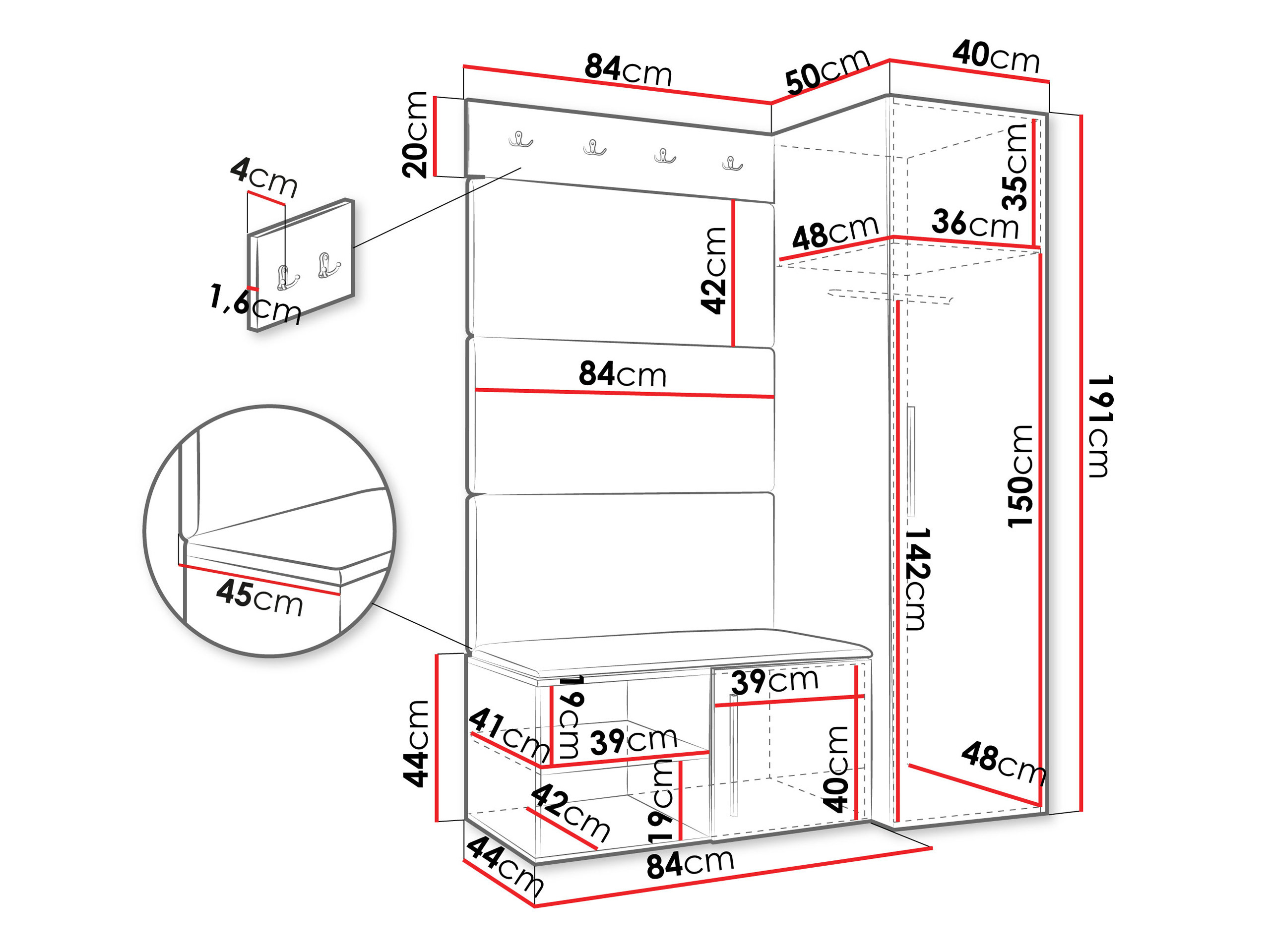 Σετ διαδρόμου Nitos II (Άσπρο)