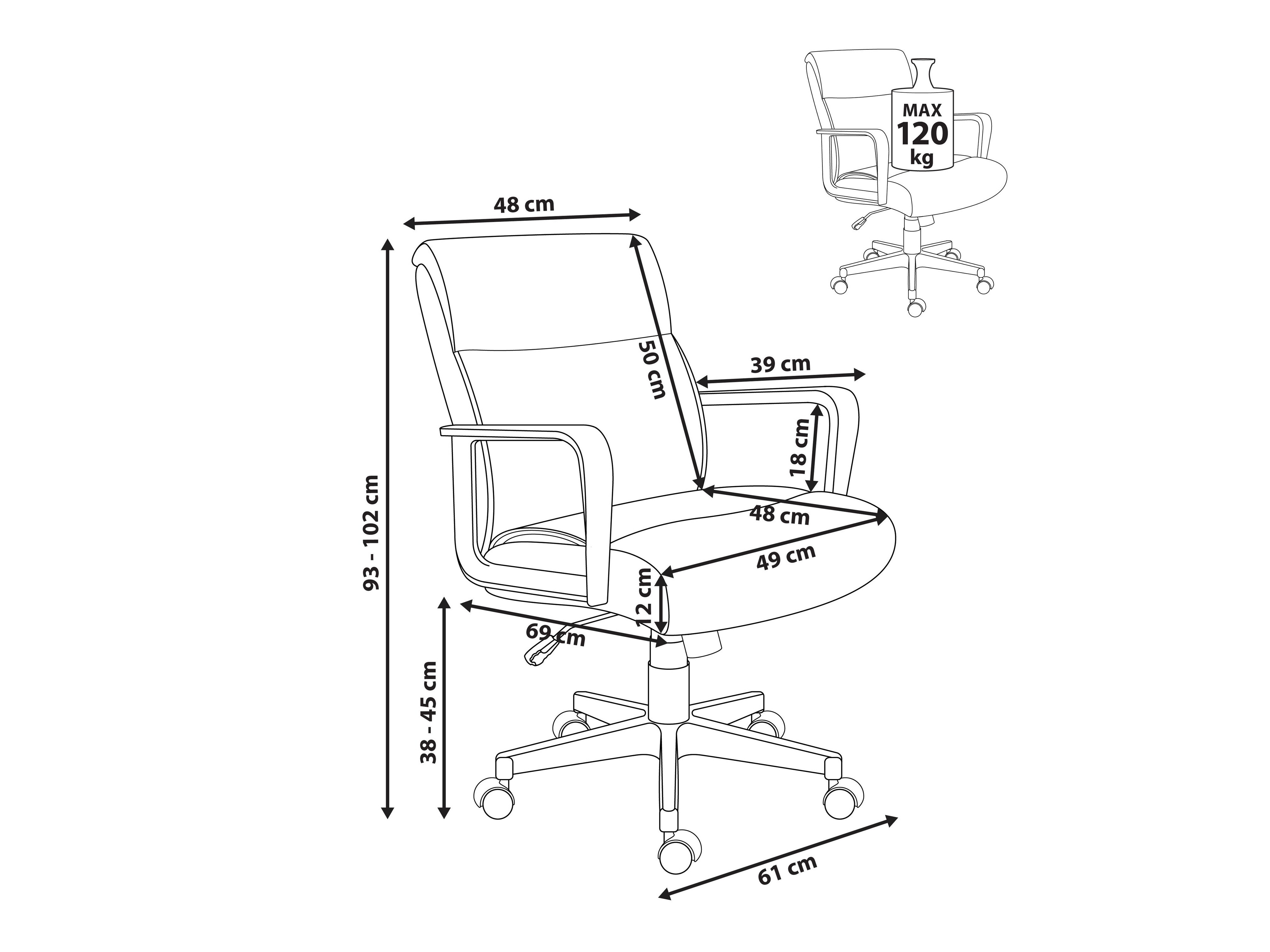 Καρέκλα γραφείου Berwyn 3142 (Γκρι)
