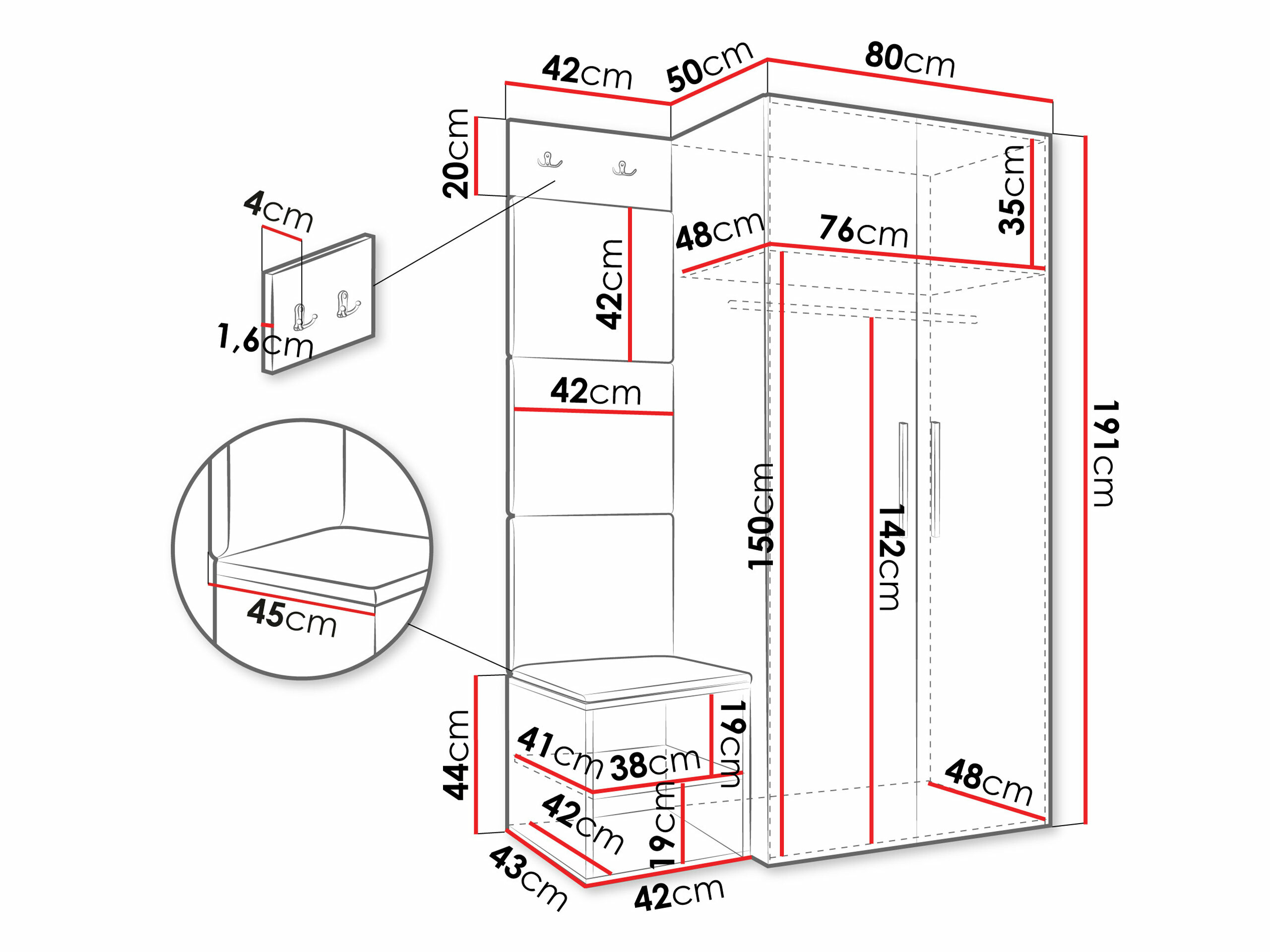 Σετ διαδρόμου Nitos IV (Άσπρο)