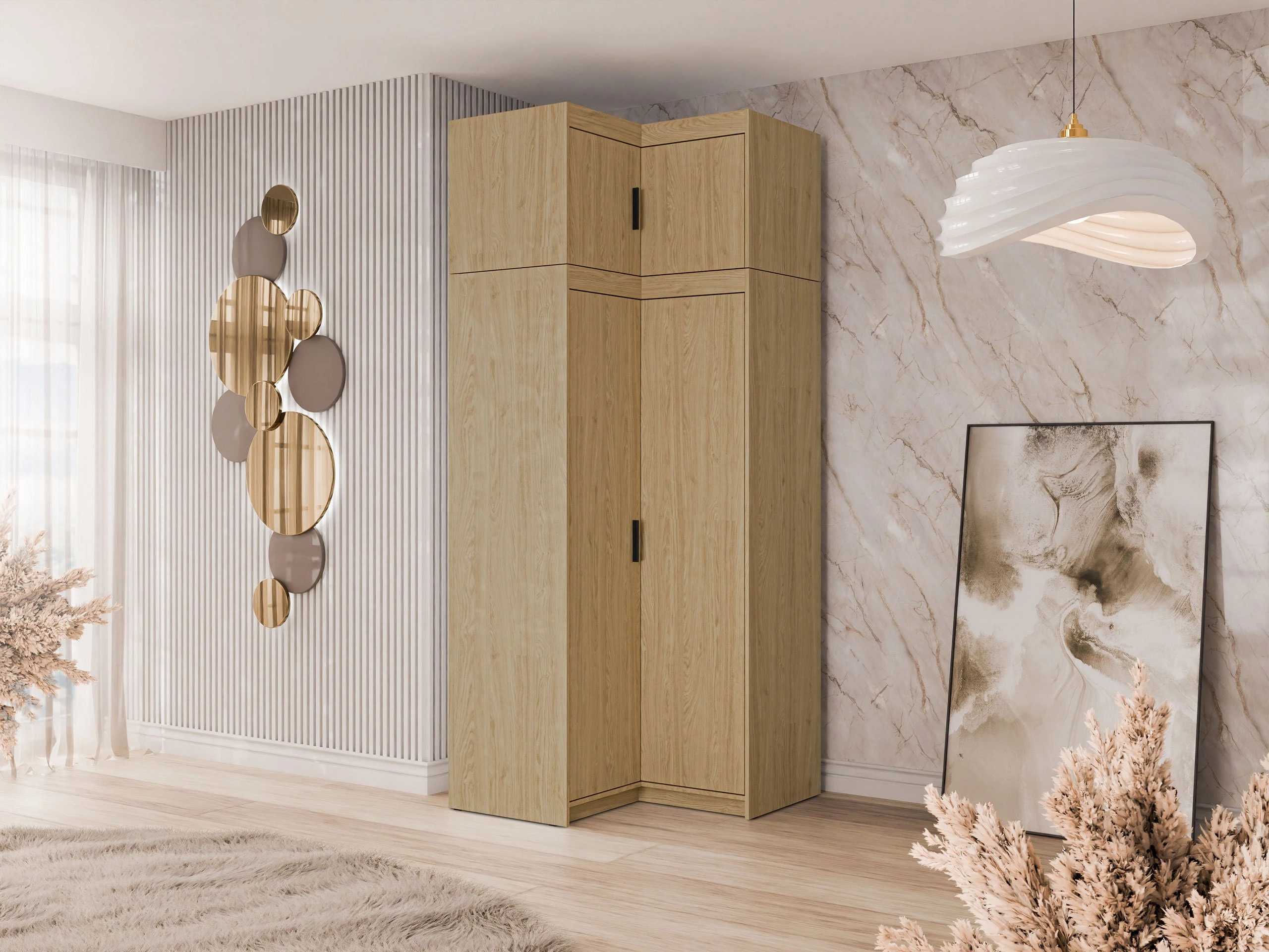 Corner cabinet Novduni 118 (Oak)