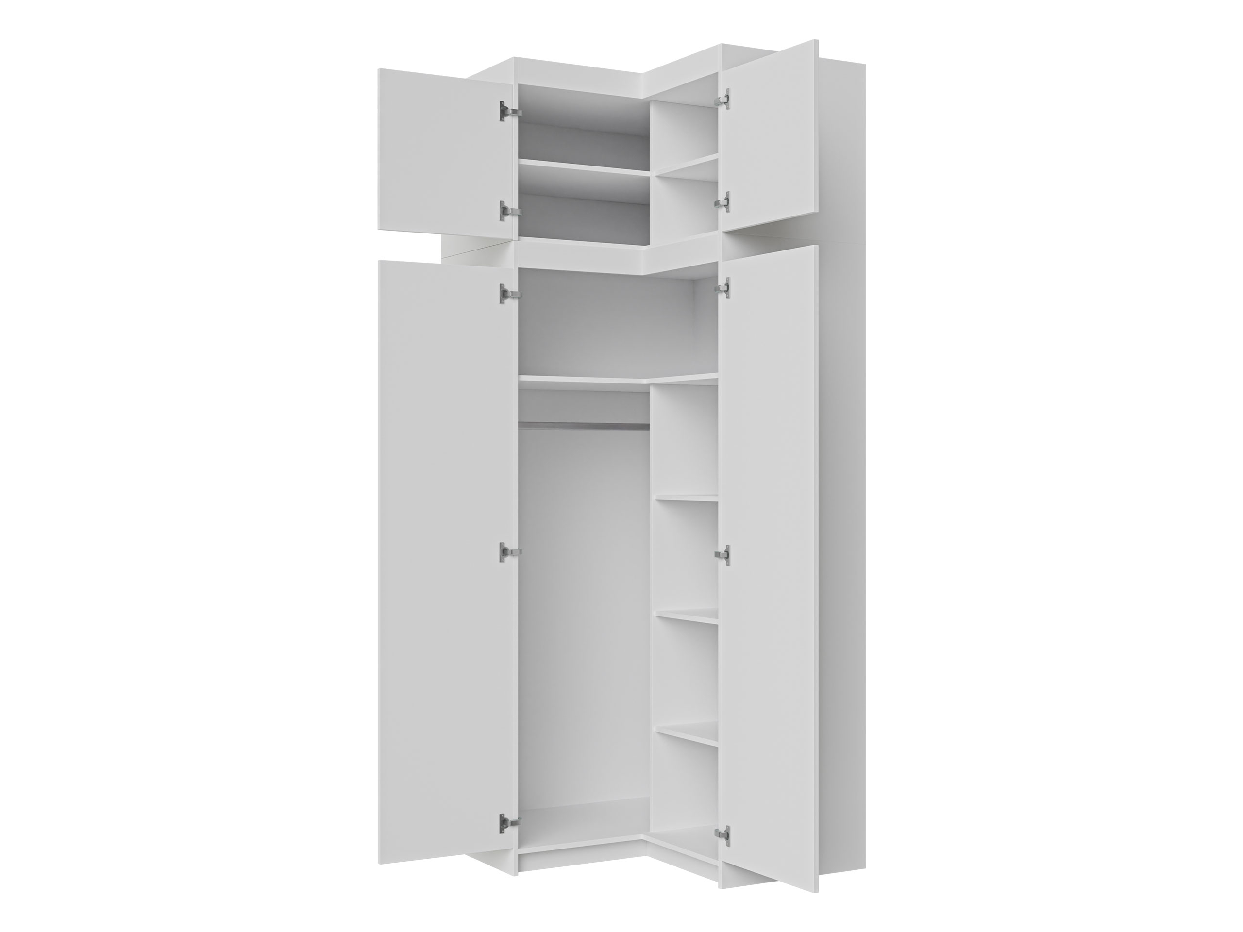 Corner wardrobe Novduni 121 (White)