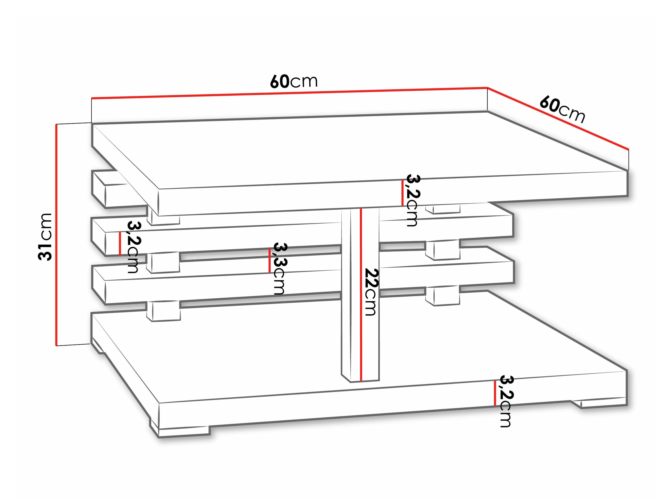 Τραπεζάκι σαλονιού Consortum (Ματ άσπρο)