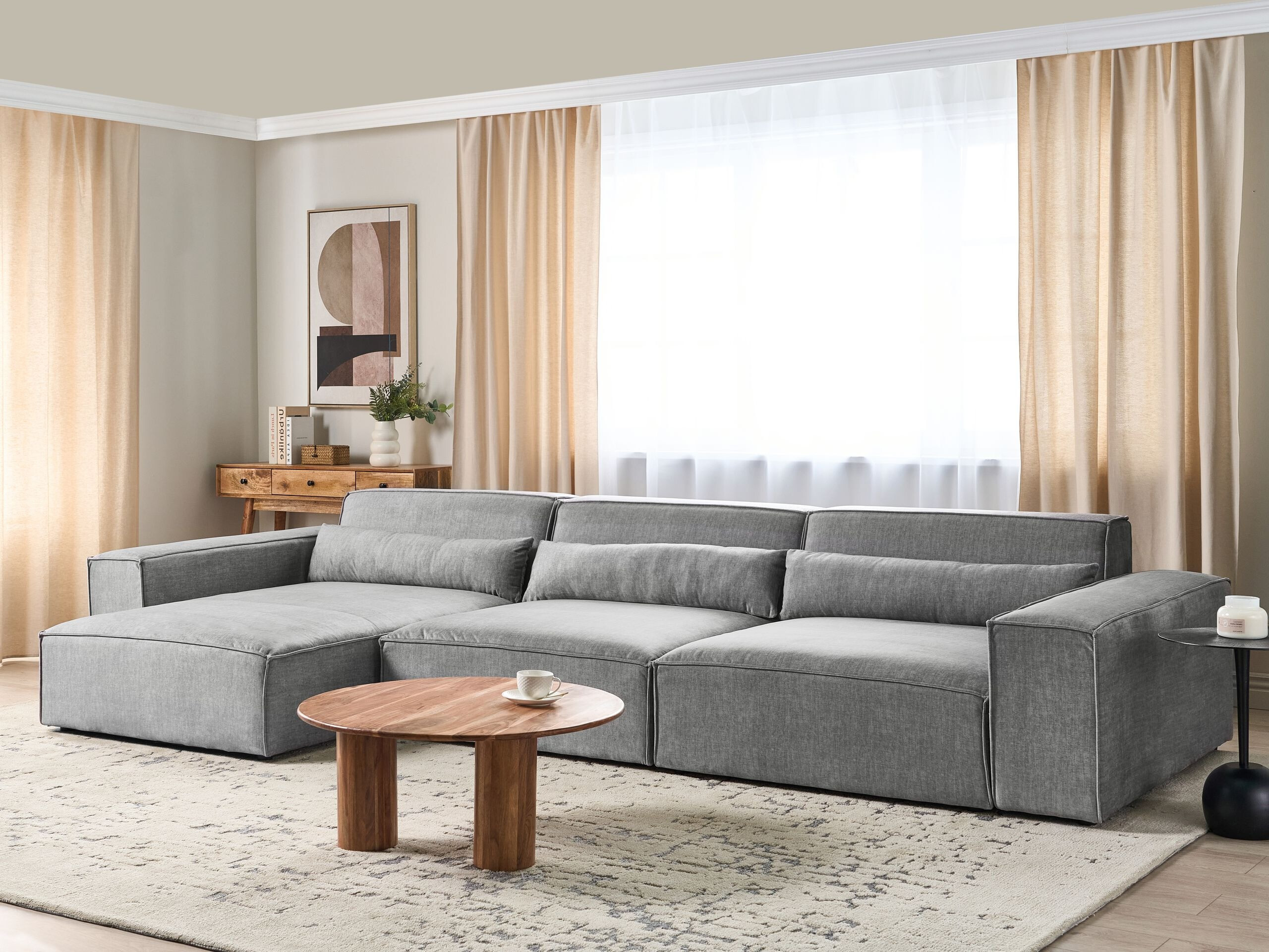 Αρθρωτός γωνιακός καναπές Tivsora 104 (Γκρι)