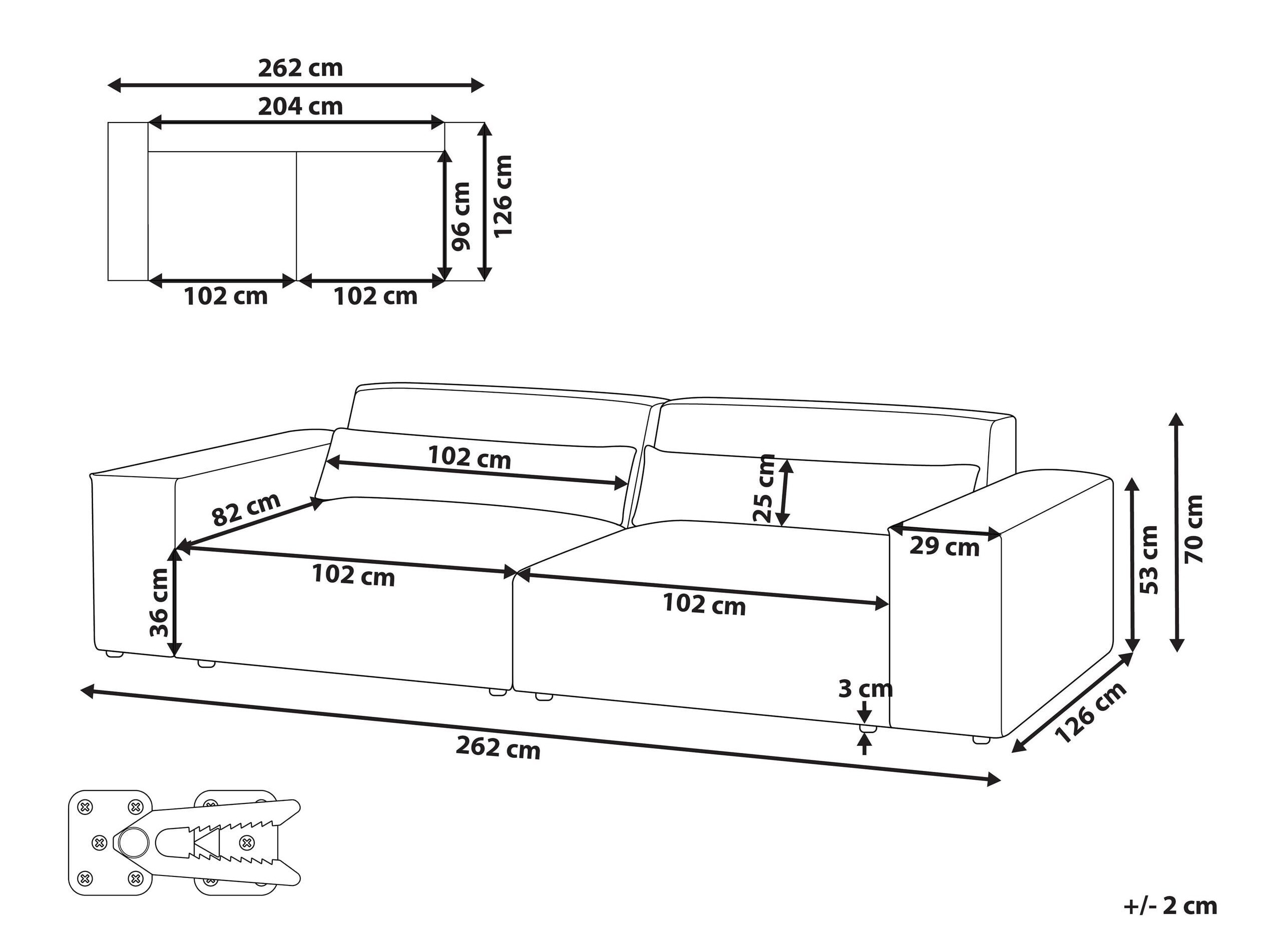 Αρθρωτός καναπές Tivsora 103 (Ανοιχτό μπεζ)