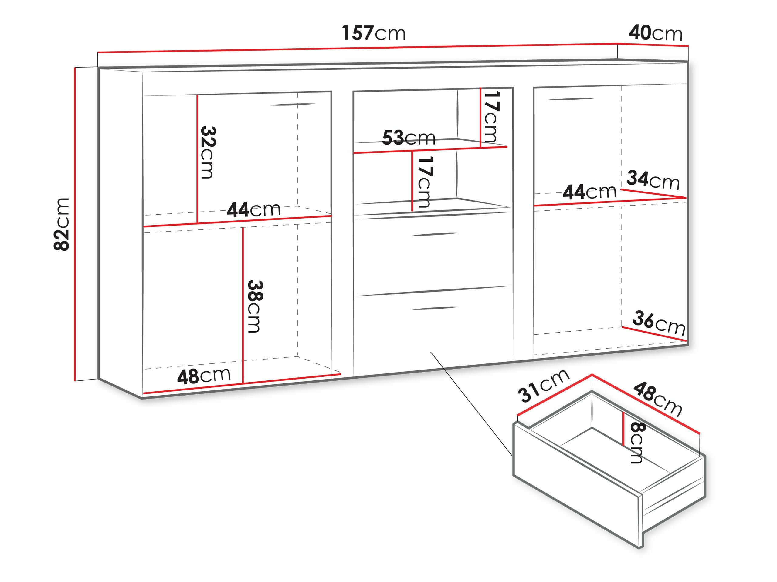 Συρταριέρα Soca (Sonoma οξιά)