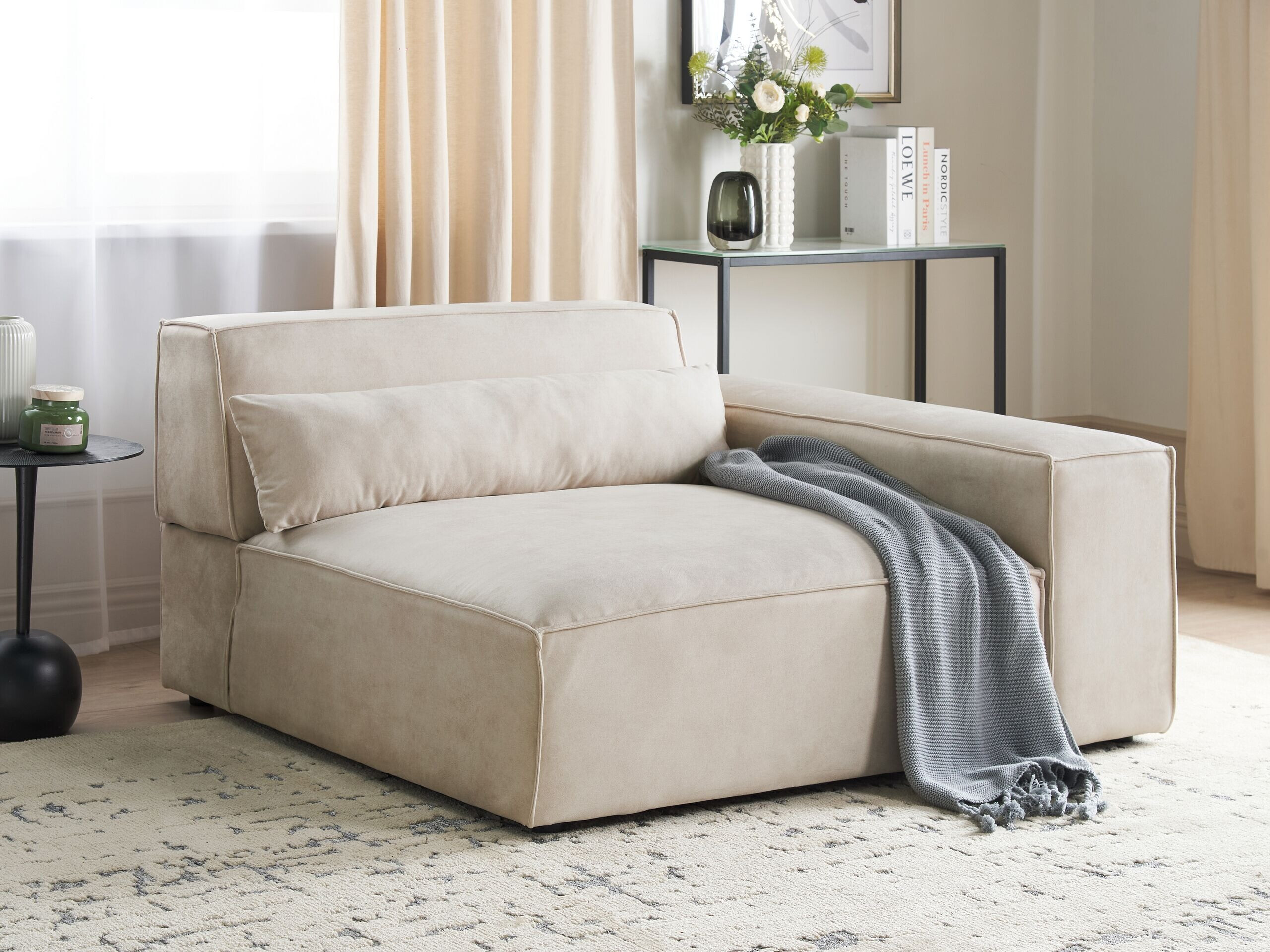 Αρθρωτή πολυθρόνα Tivsora 105 (Ανοιχτό μπεζ)