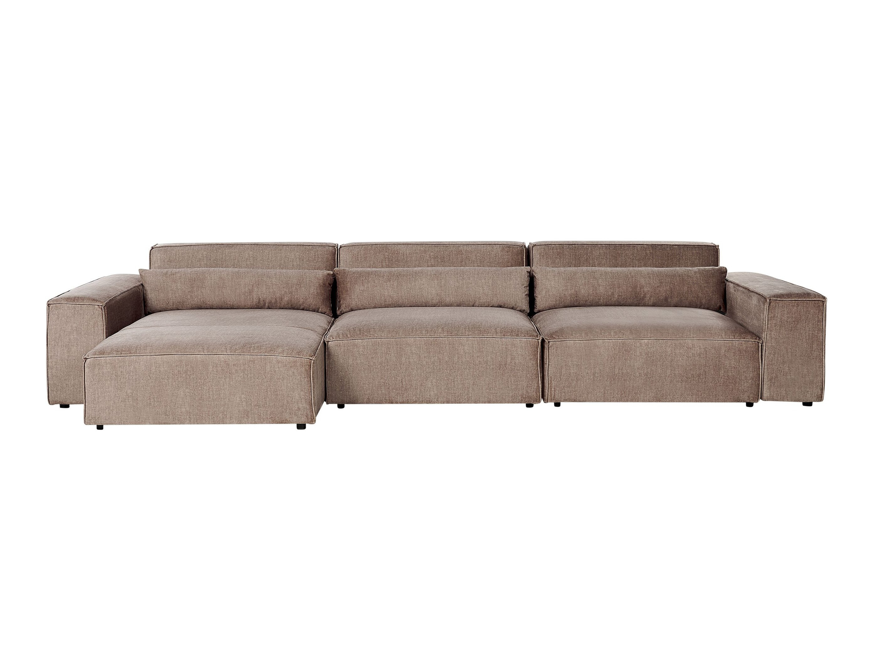 Αρθρωτός γωνιακός καναπές Tivsora 104 (Ανοιχτό καφέ)