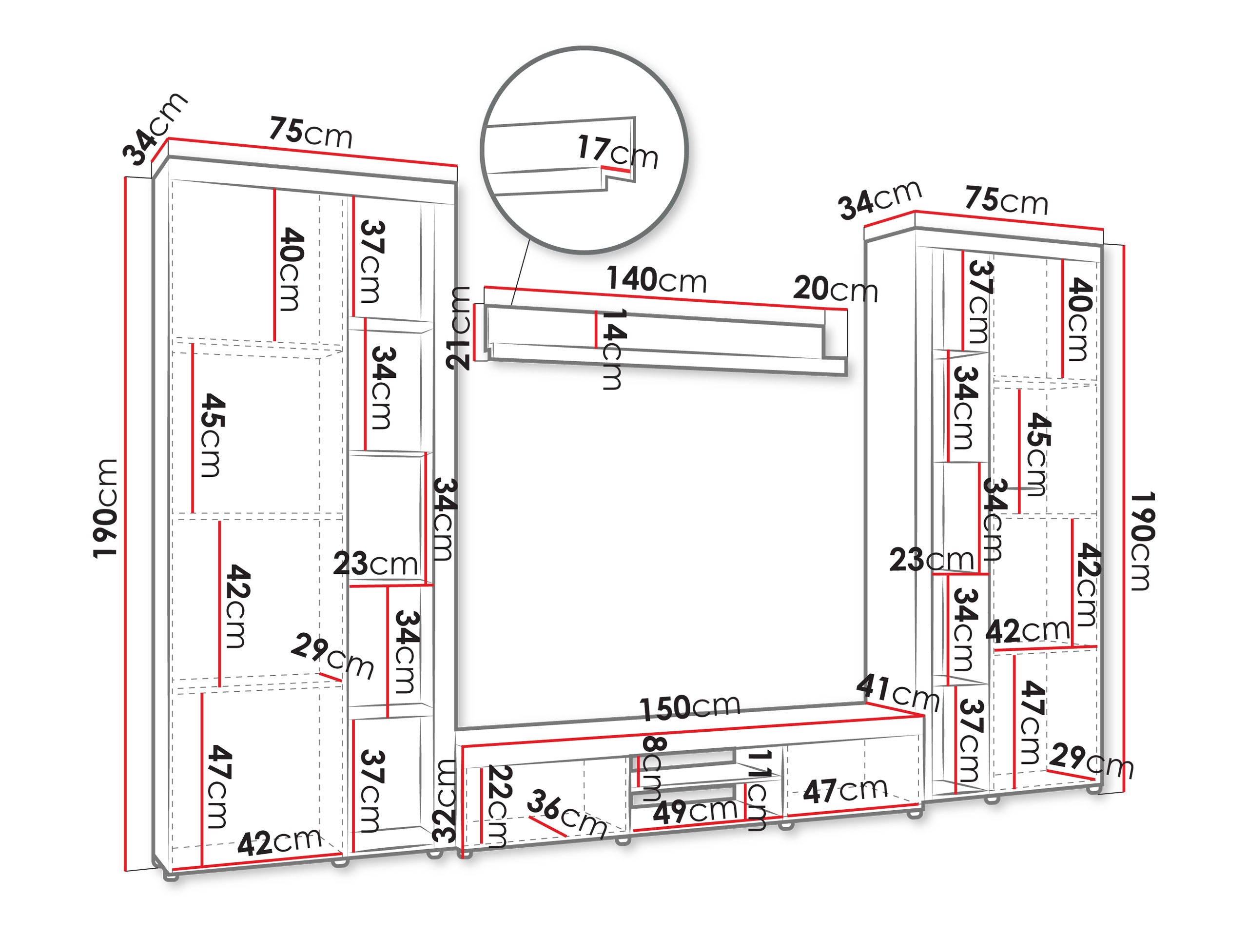 Σετ επίπλων σαλονιού Soca II (Άσπρο)