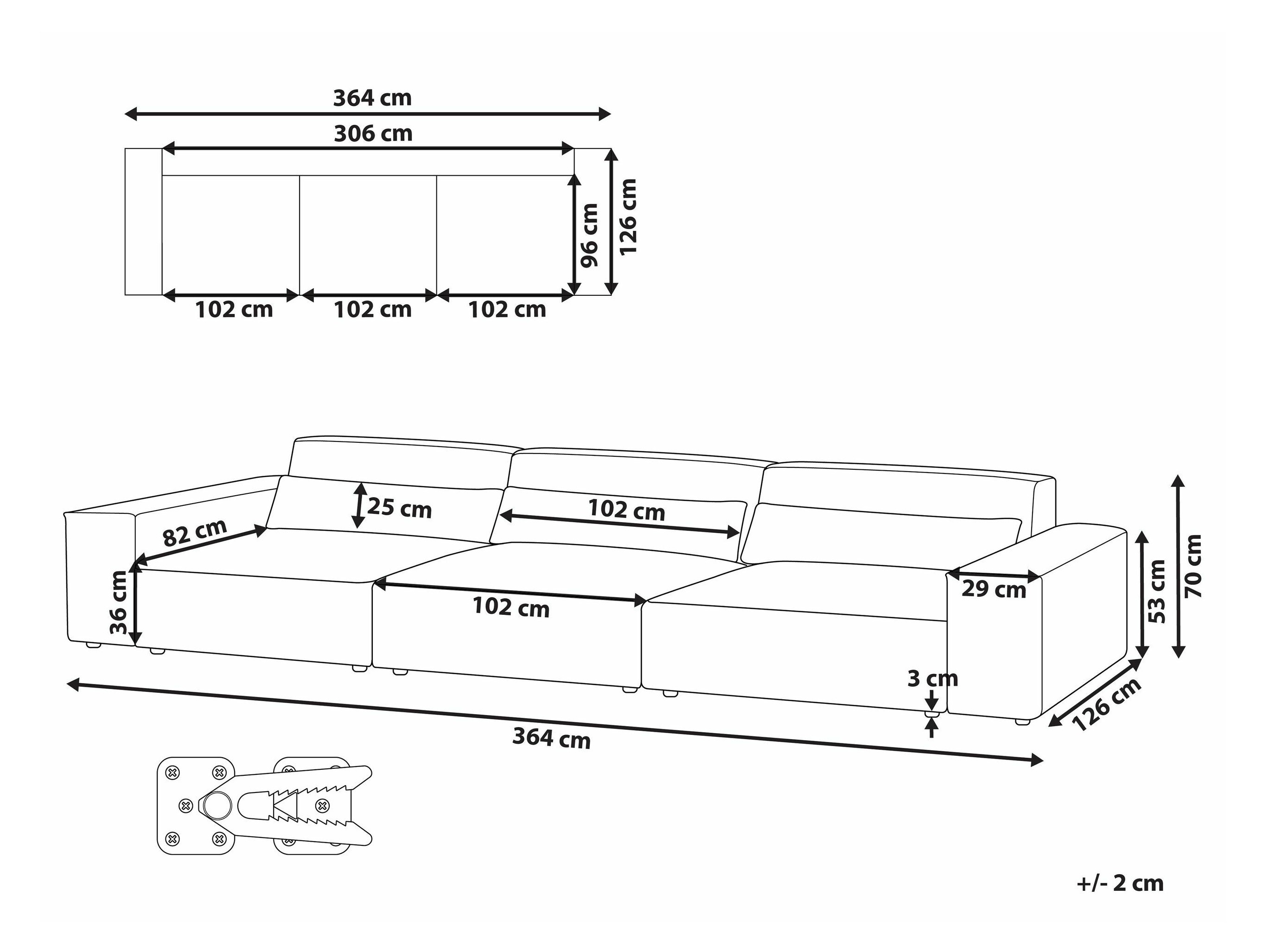 Modular sofa Tivsora 106 (White)