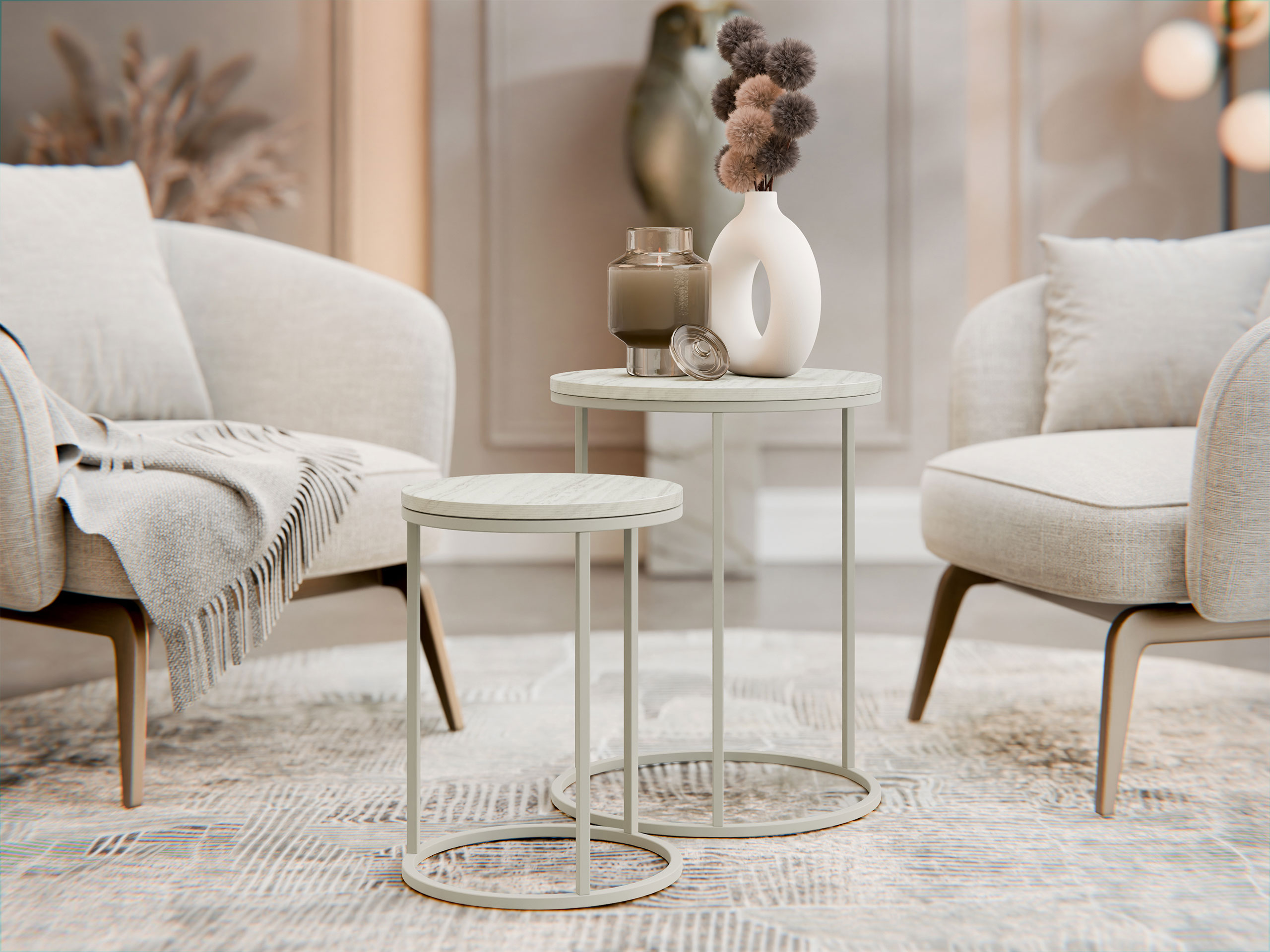 Σετ βοηθητικών τραπεζιών Iter (Μπεζ)