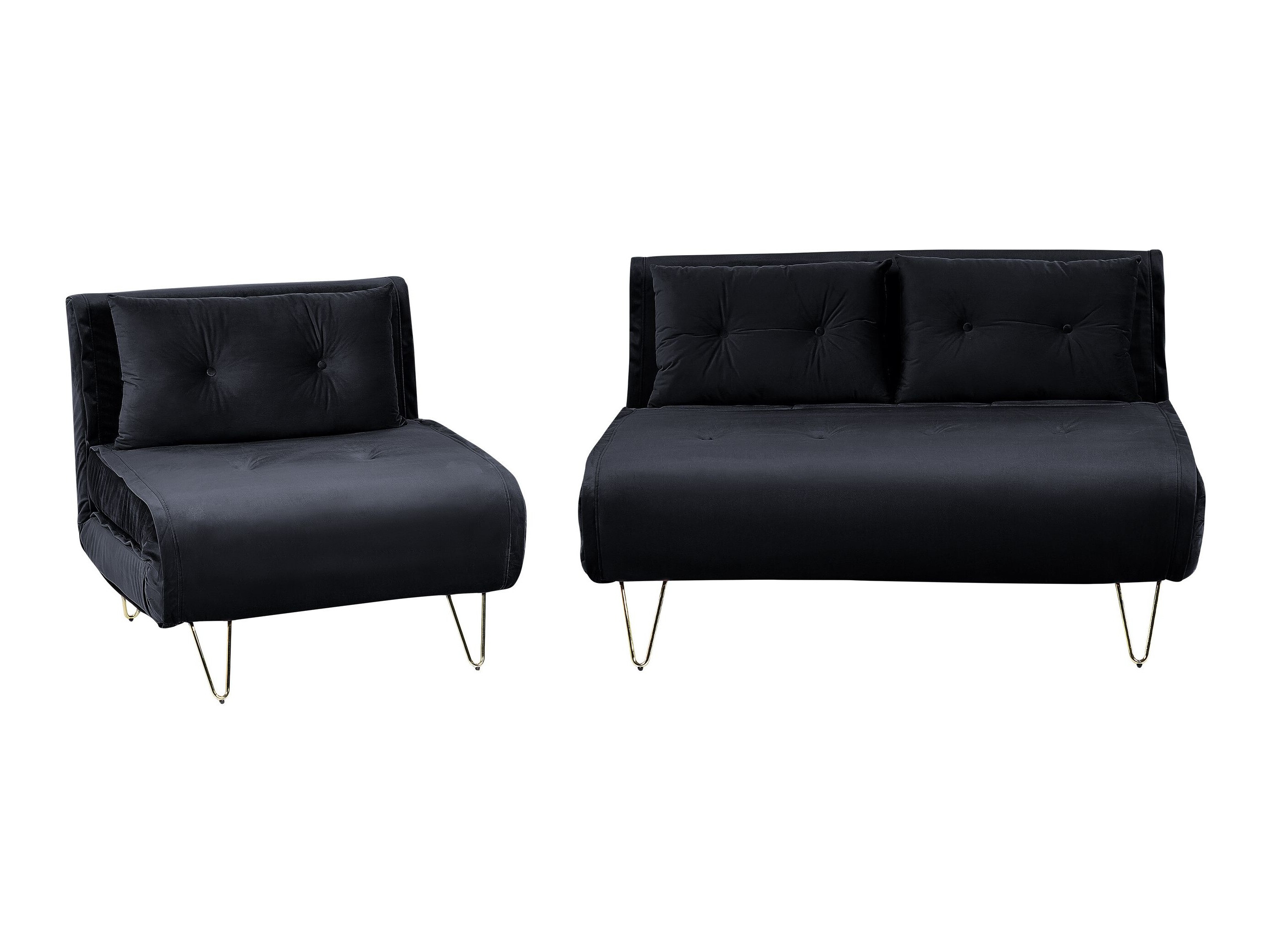 Σετ ταπετσαρισμένων επίπλων Berwyn 3164 (Μαύρο)