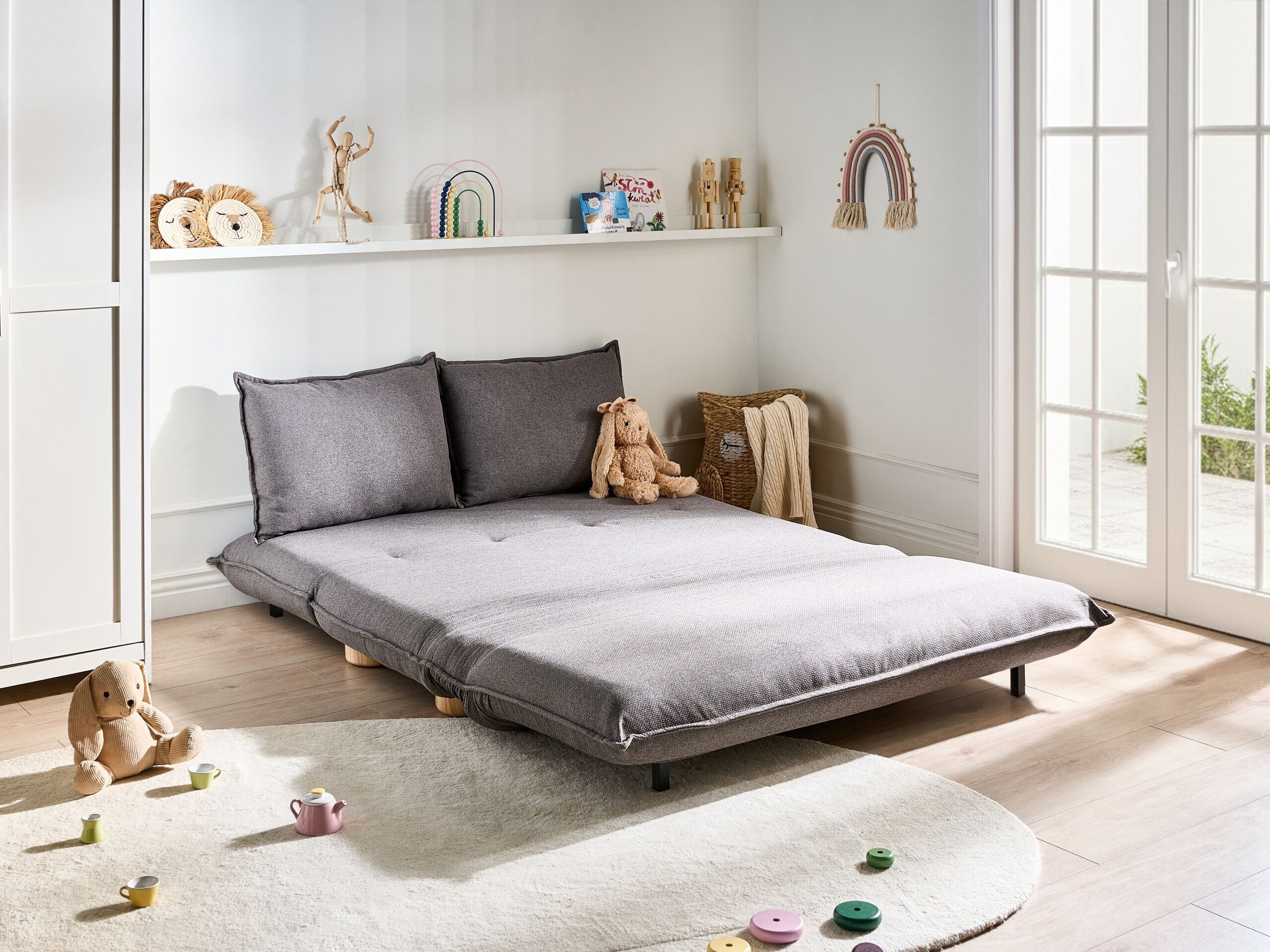 Καναπές-κρεβάτι Berwyn 3167 (Σκούρο γκρι)