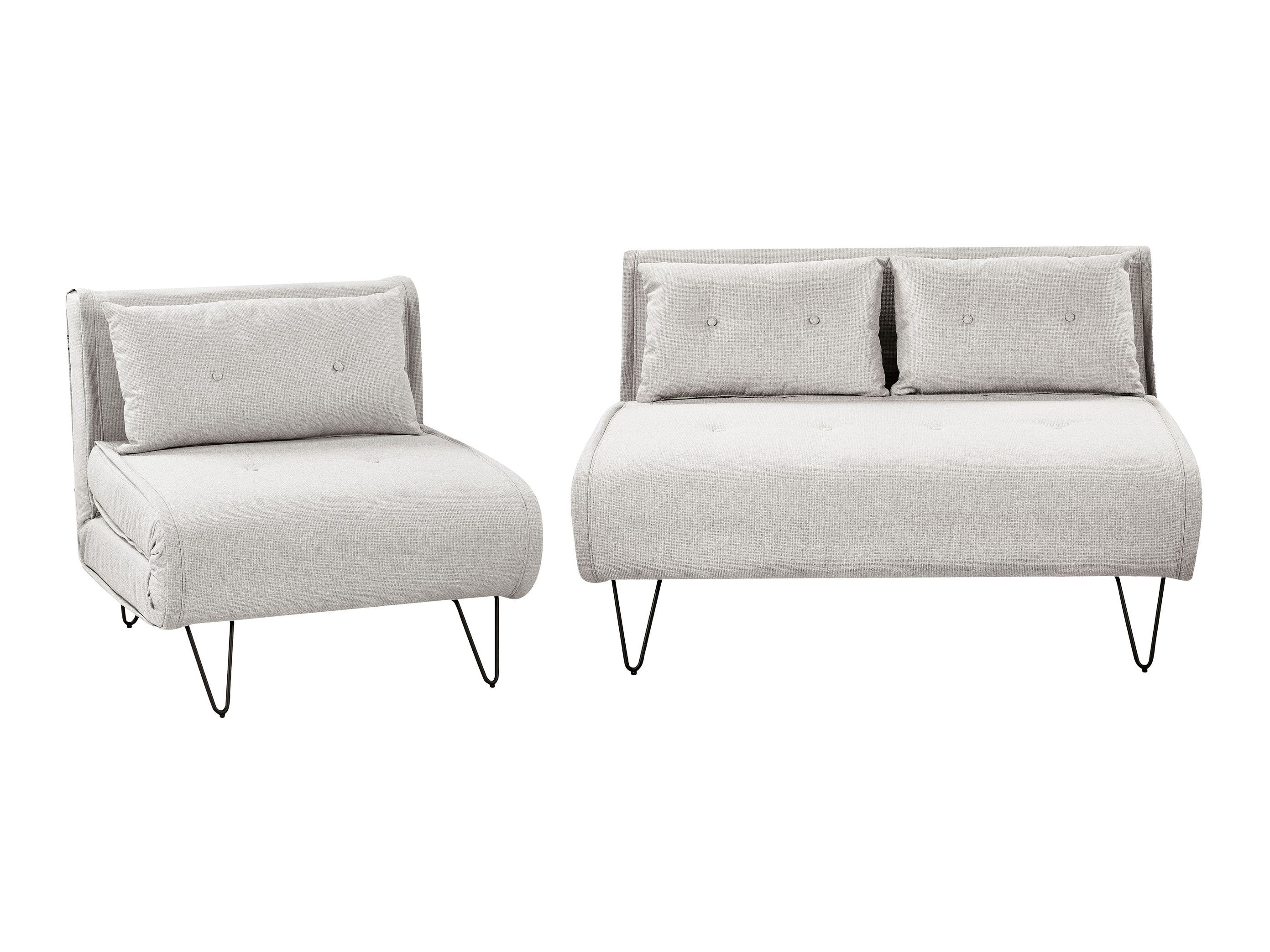 Σετ ταπετσαρισμένων επίπλων Berwyn 3165 (Ανοιχτό γκρι)