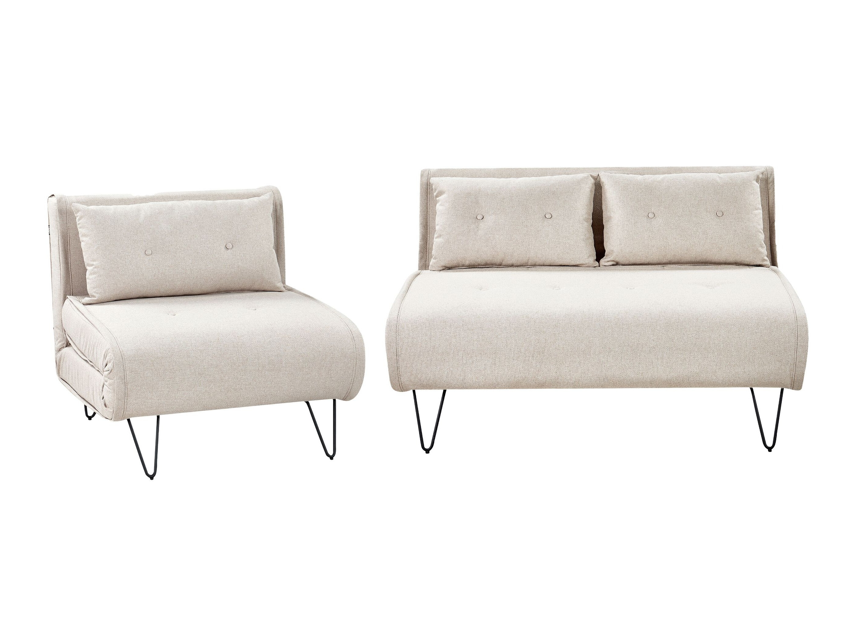 Σετ ταπετσαρισμένων επίπλων Berwyn 3165 (Ανοιχτό μπεζ)