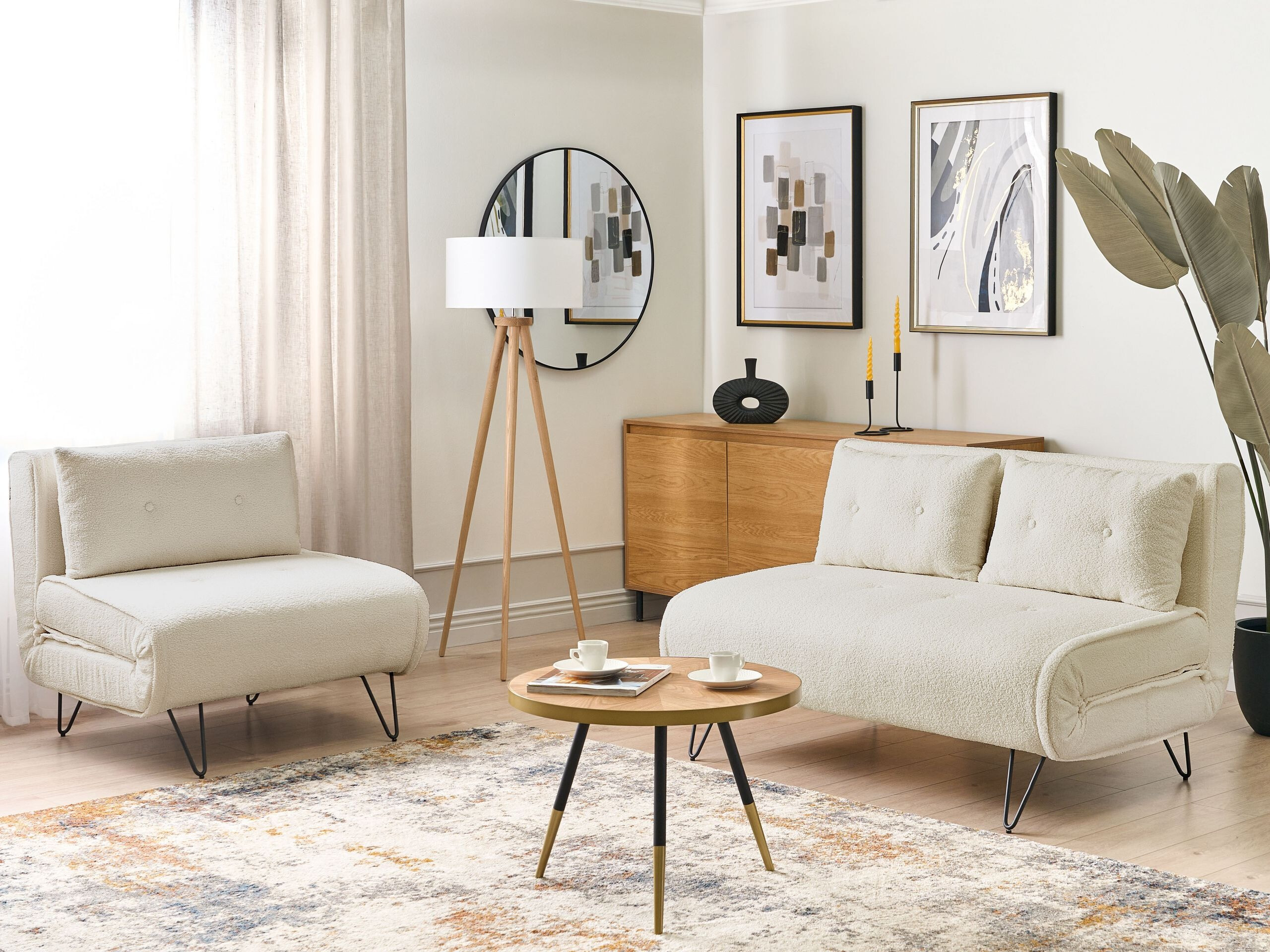 Σετ ταπετσαρισμένων επίπλων Berwyn 3165 (Άσπρο)