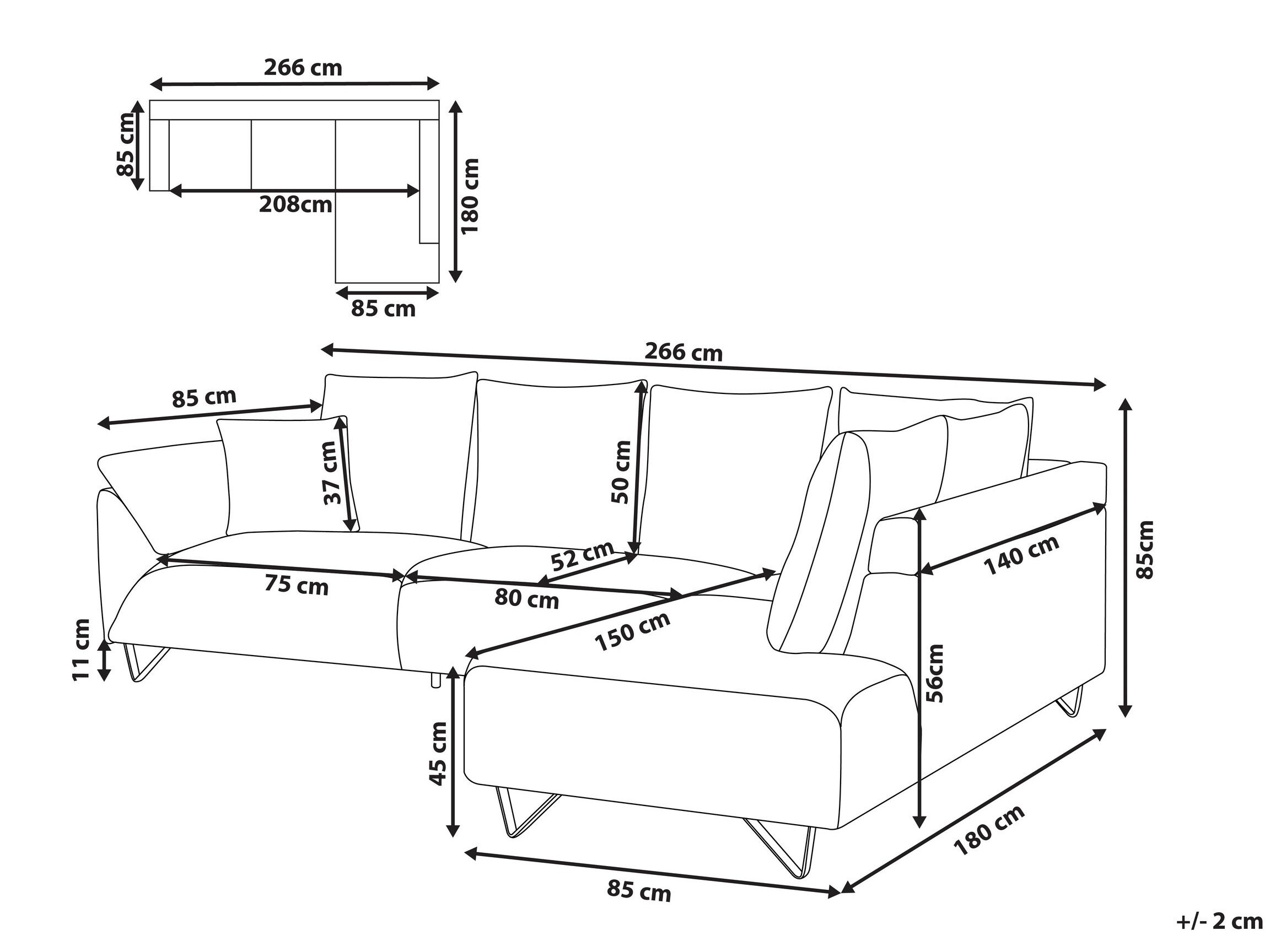 Corner sofa Berwyn 1320 (Brown)