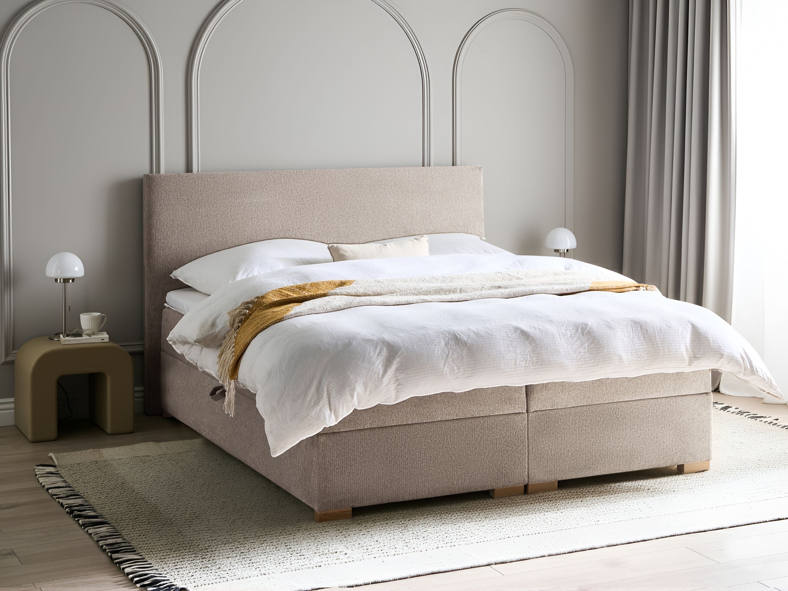 Κρεβάτι continental Berwyn 3174 (Taupe)