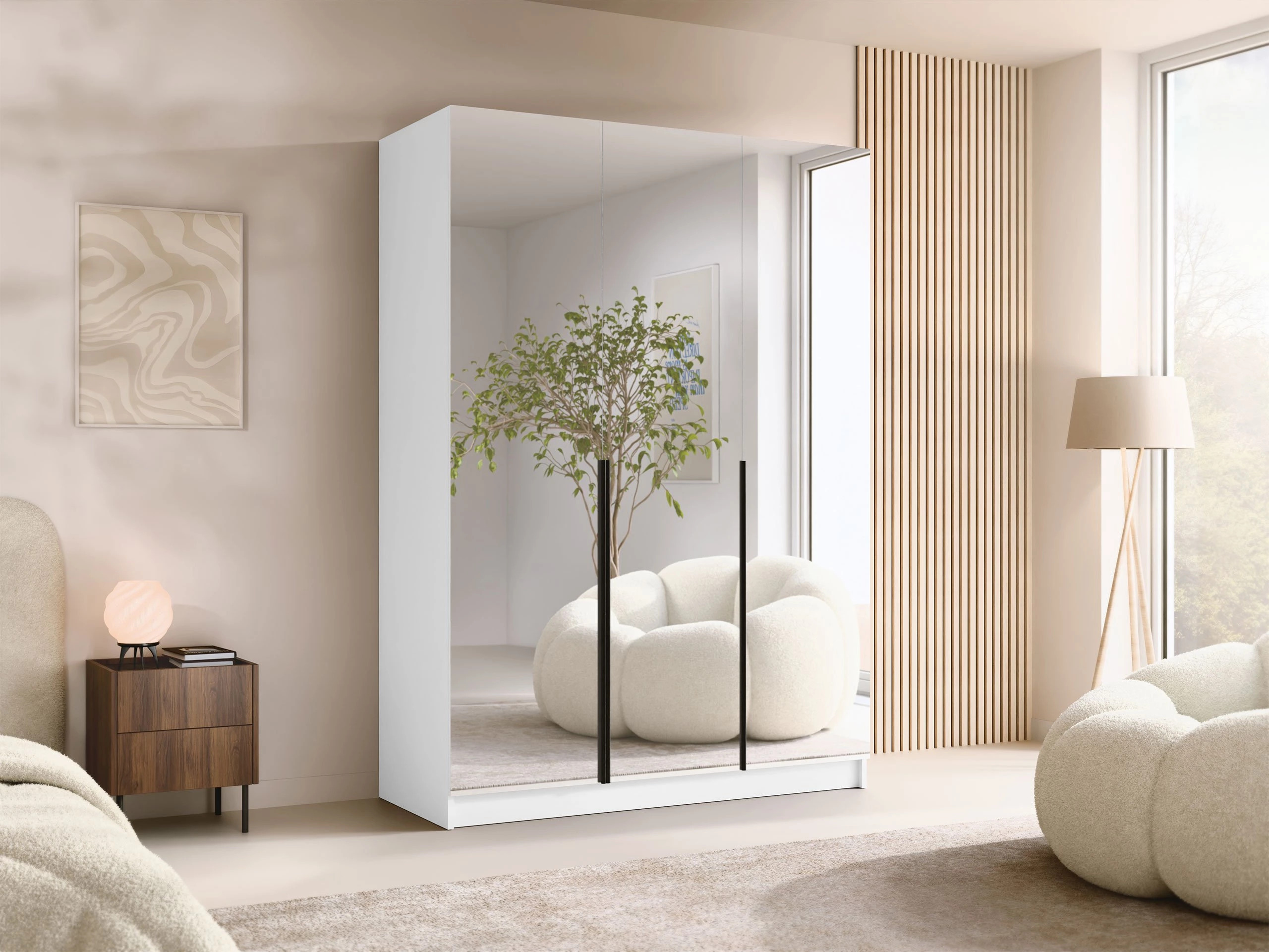 Ντουλάπα Closico 196 (Άσπρο + Μαύρο)