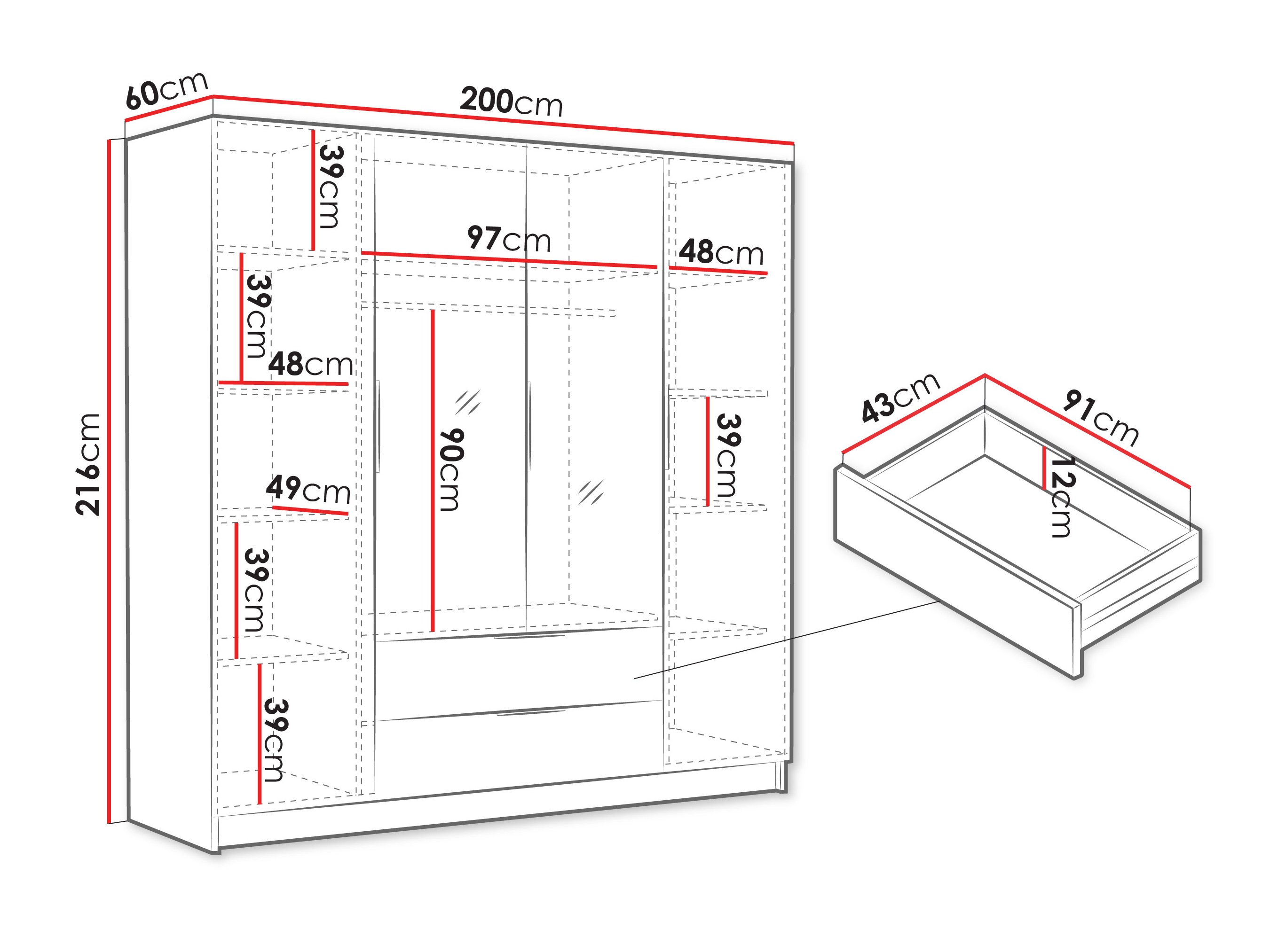Ντουλάπα Closico Cadron II (Κασμίρι)