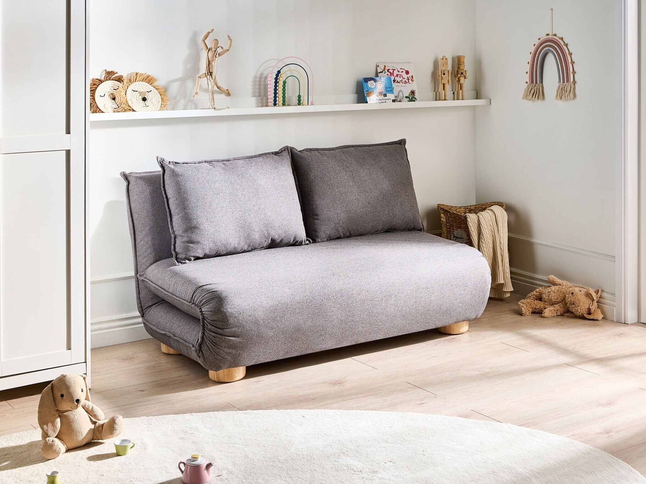 Καναπές-κρεβάτι Berwyn 3167 (Σκούρο γκρι)