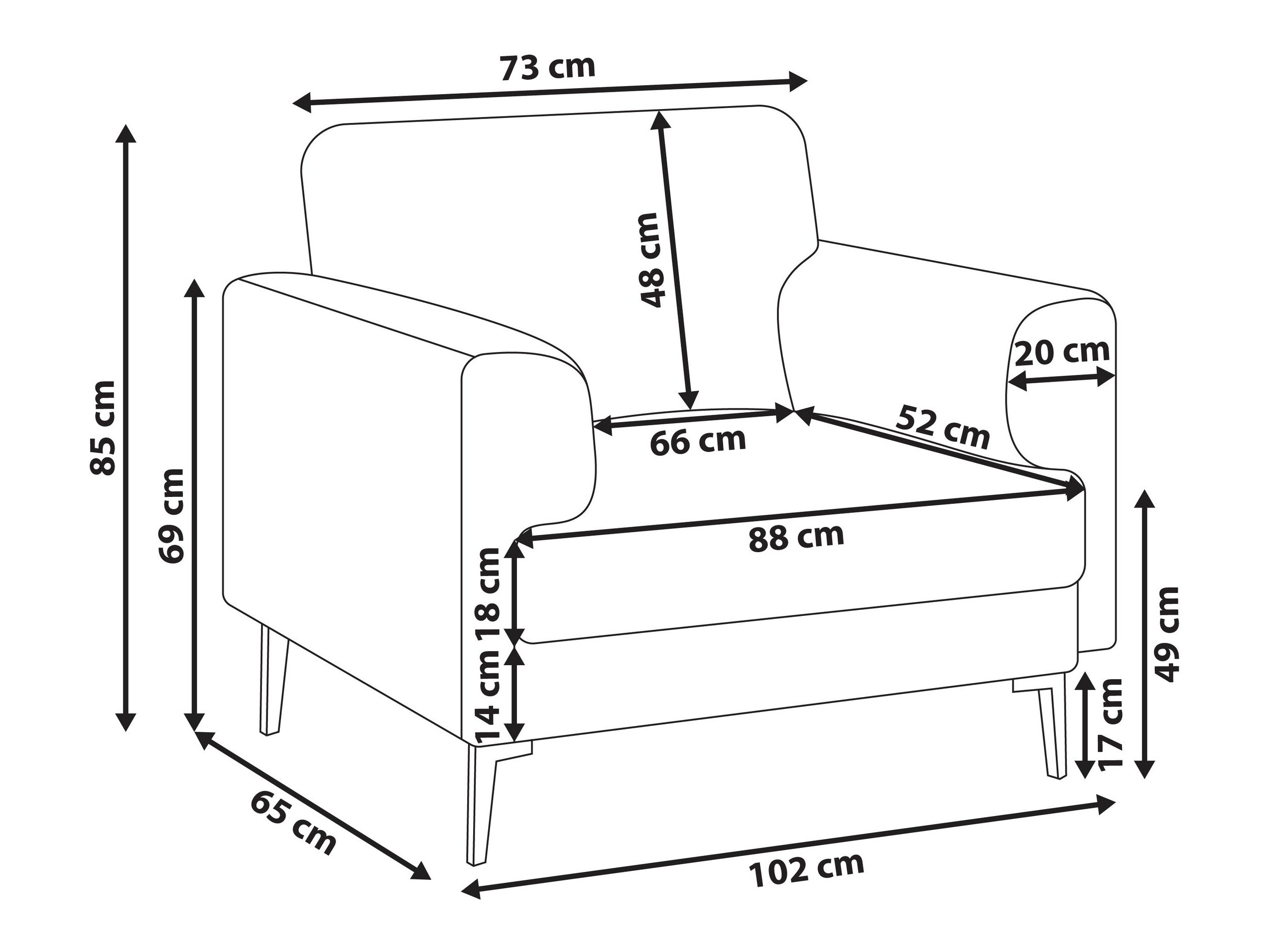 Πολυθρόνα Catcavu 103 (Ανοιχτό μπεζ)