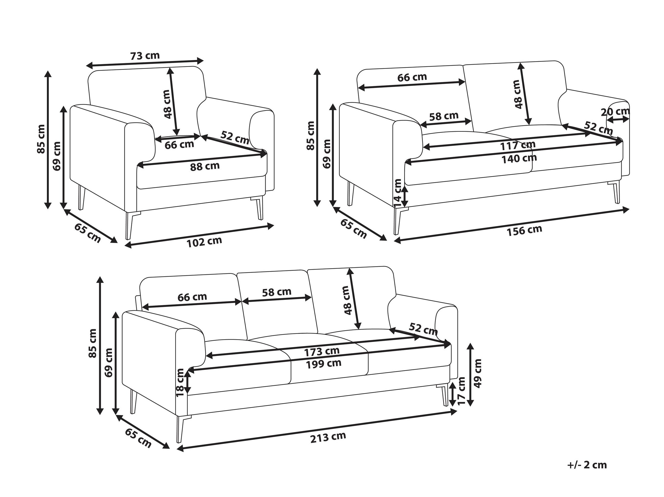 Σετ ταπετσαρισμένων επίπλων Catcavu 102 (Ανοιχτό μπεζ)