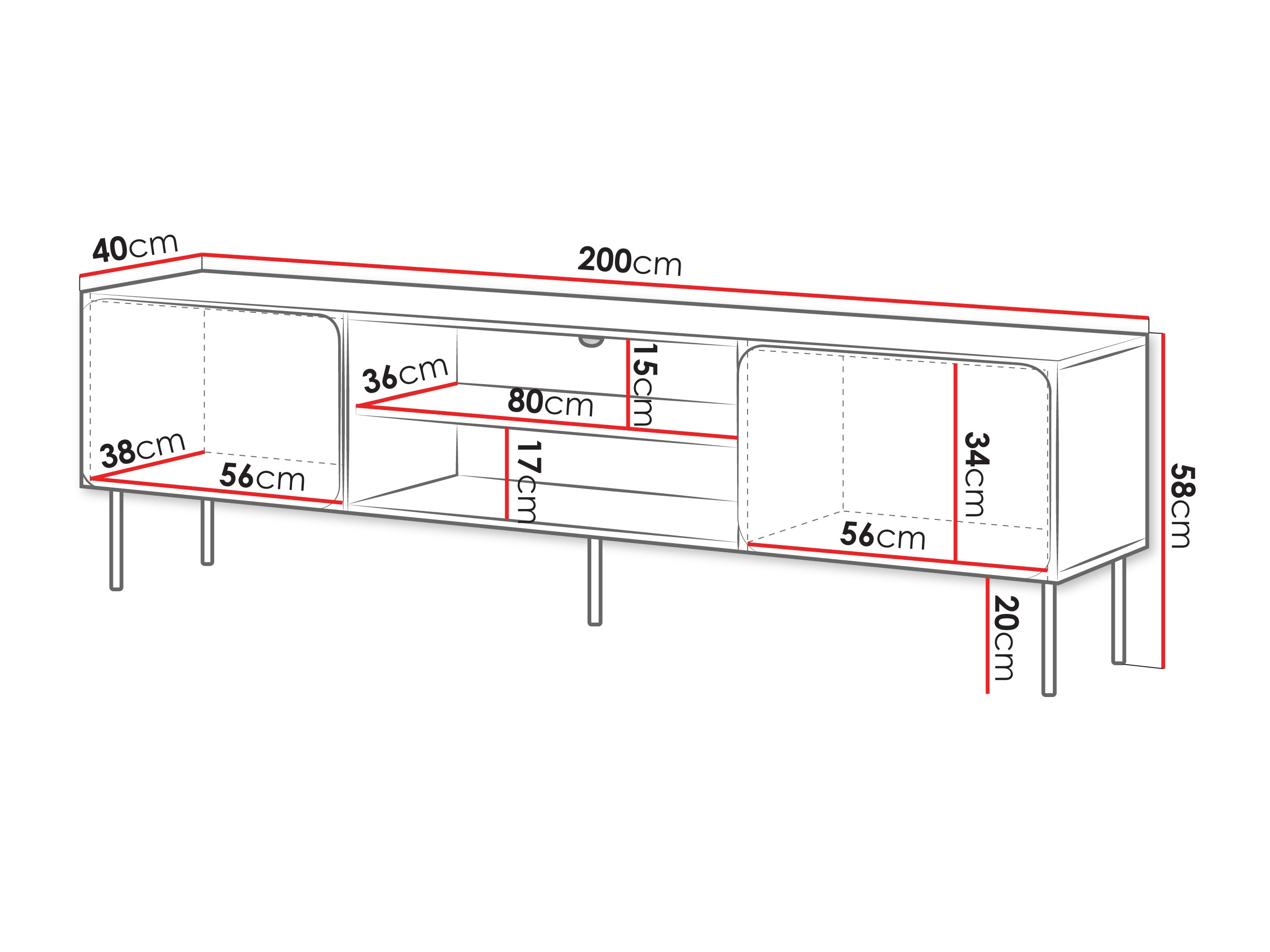 Έπιπλο τηλεόρασης Fentore 102 (Κασμίρι)