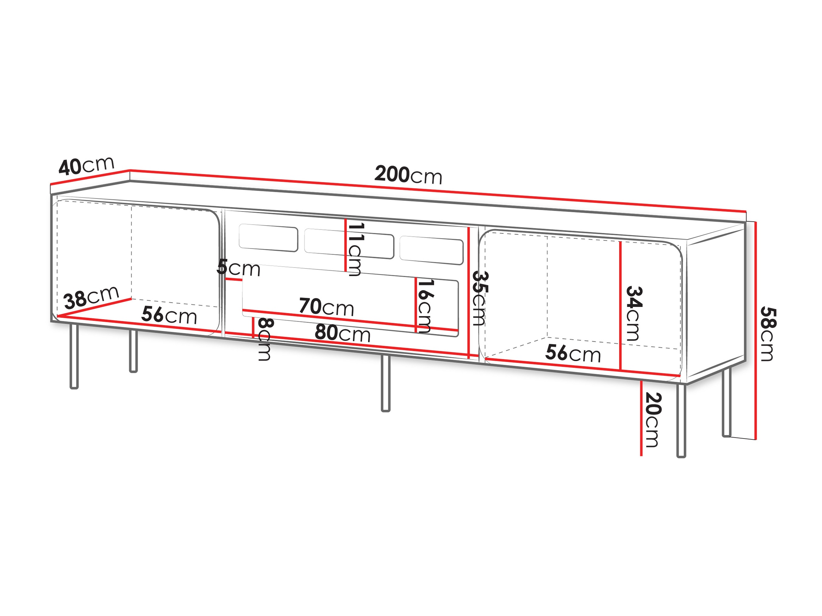 Έπιπλο τηλεόρασης Fentore 104 (Κασμίρι)