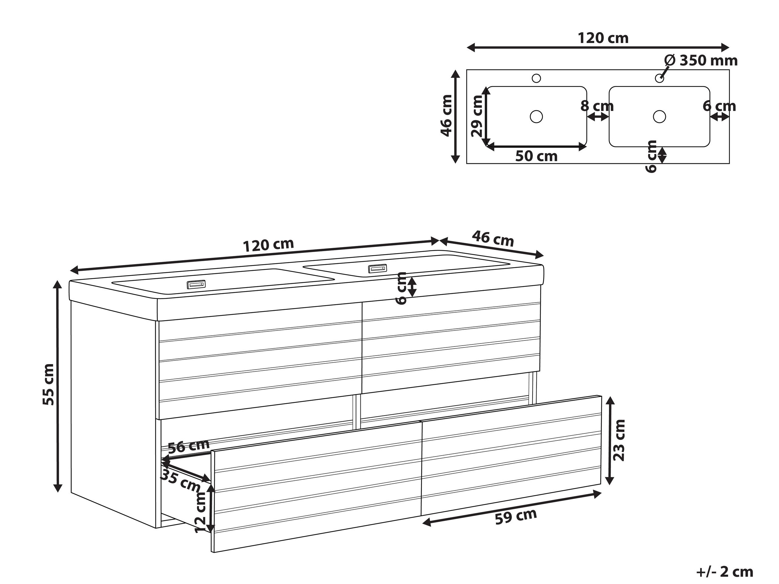 Επιτοίχιο ντουλάπι μπάνιου με υποδοχή νιπτήρα Berwyn 3185