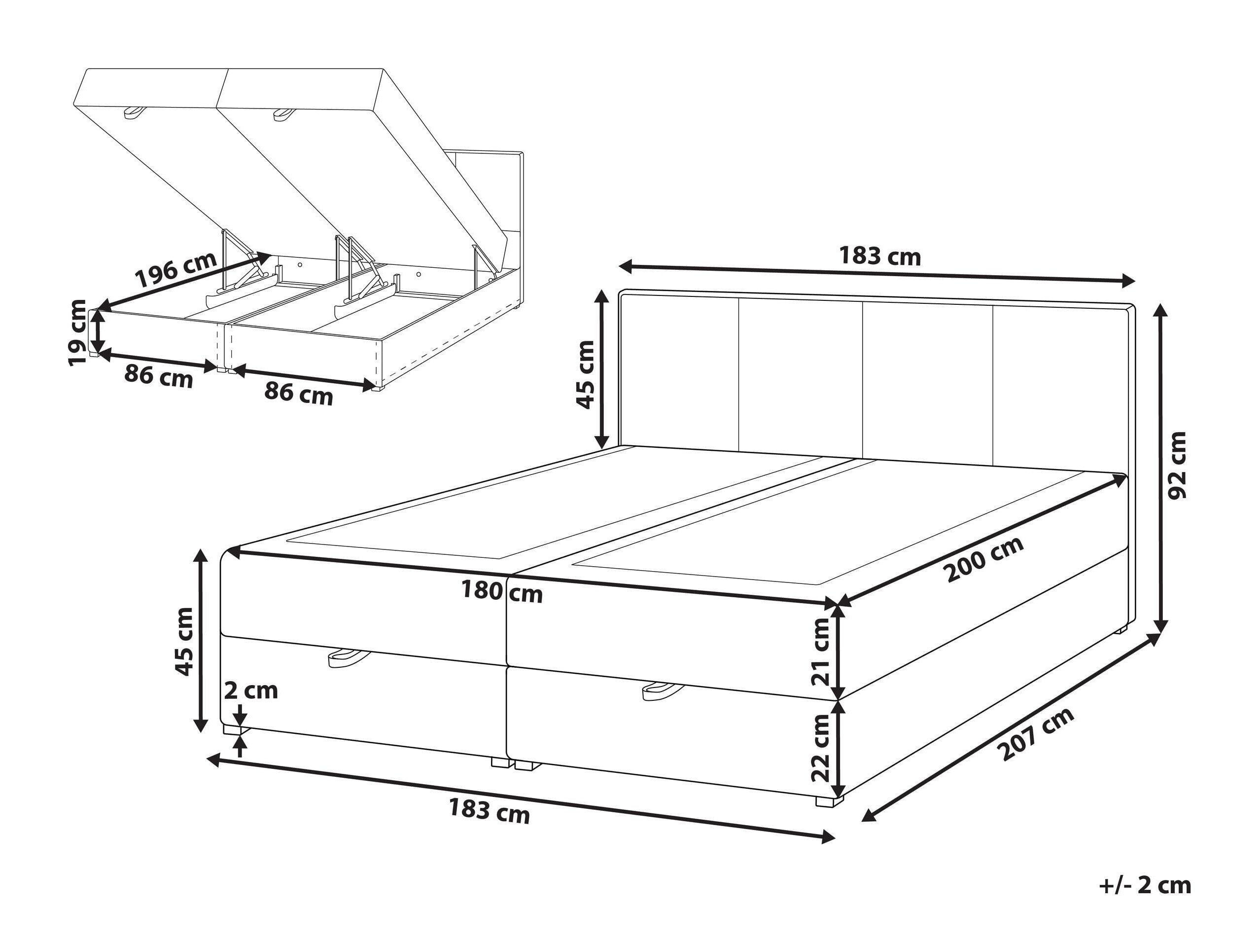 Κρεβάτι continental Berwyn 3191 (Taupe)