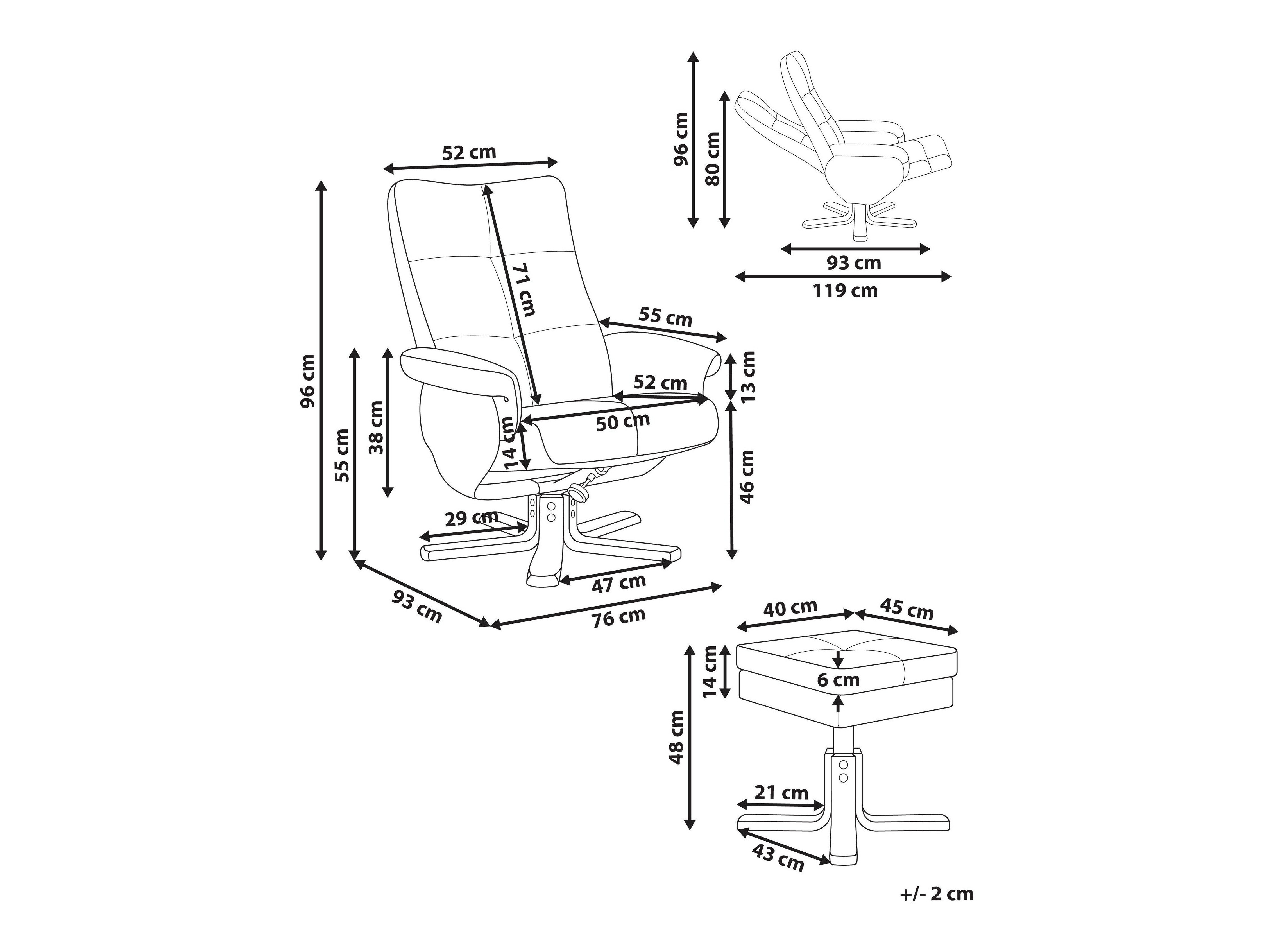 Ρυθμιζόμενη πολυθρόνα Berwyn 3195 (Μπεζ)