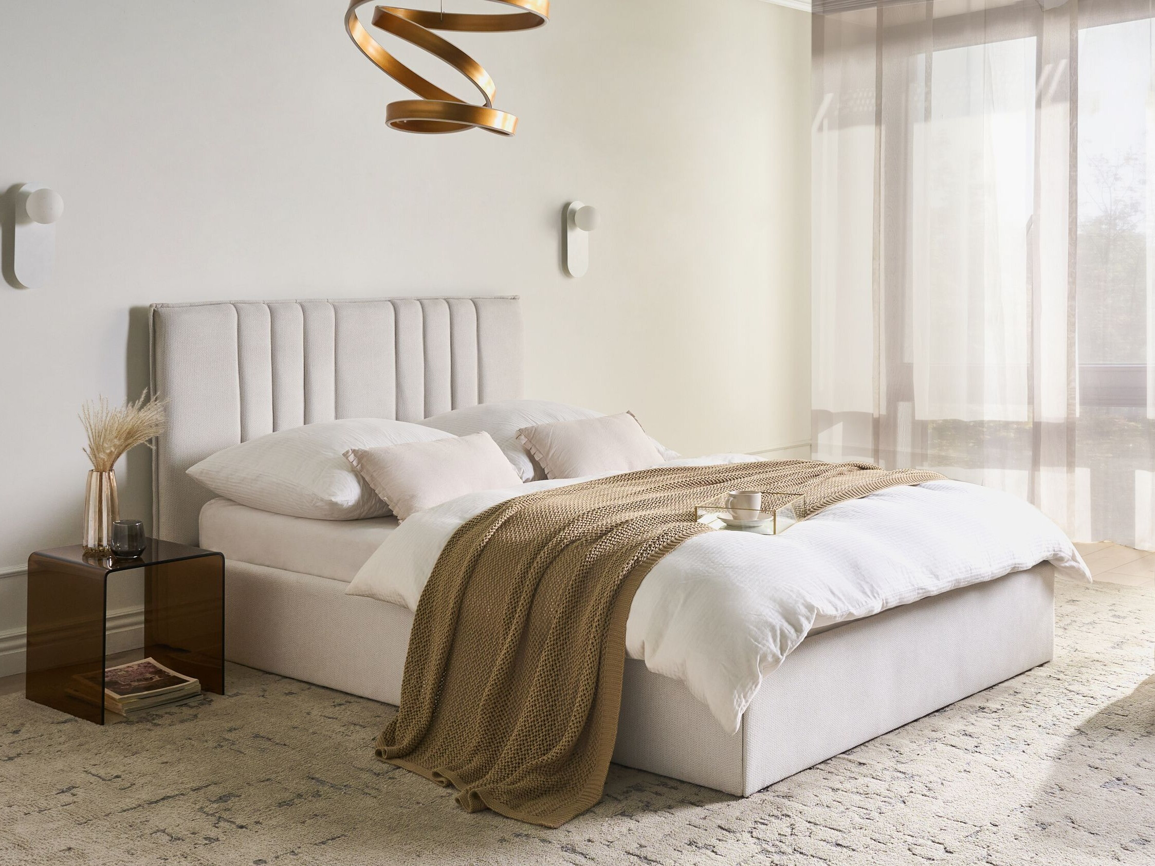 Κρεβάτι Berwyn 3198 (Ανοιχτό μπεζ)