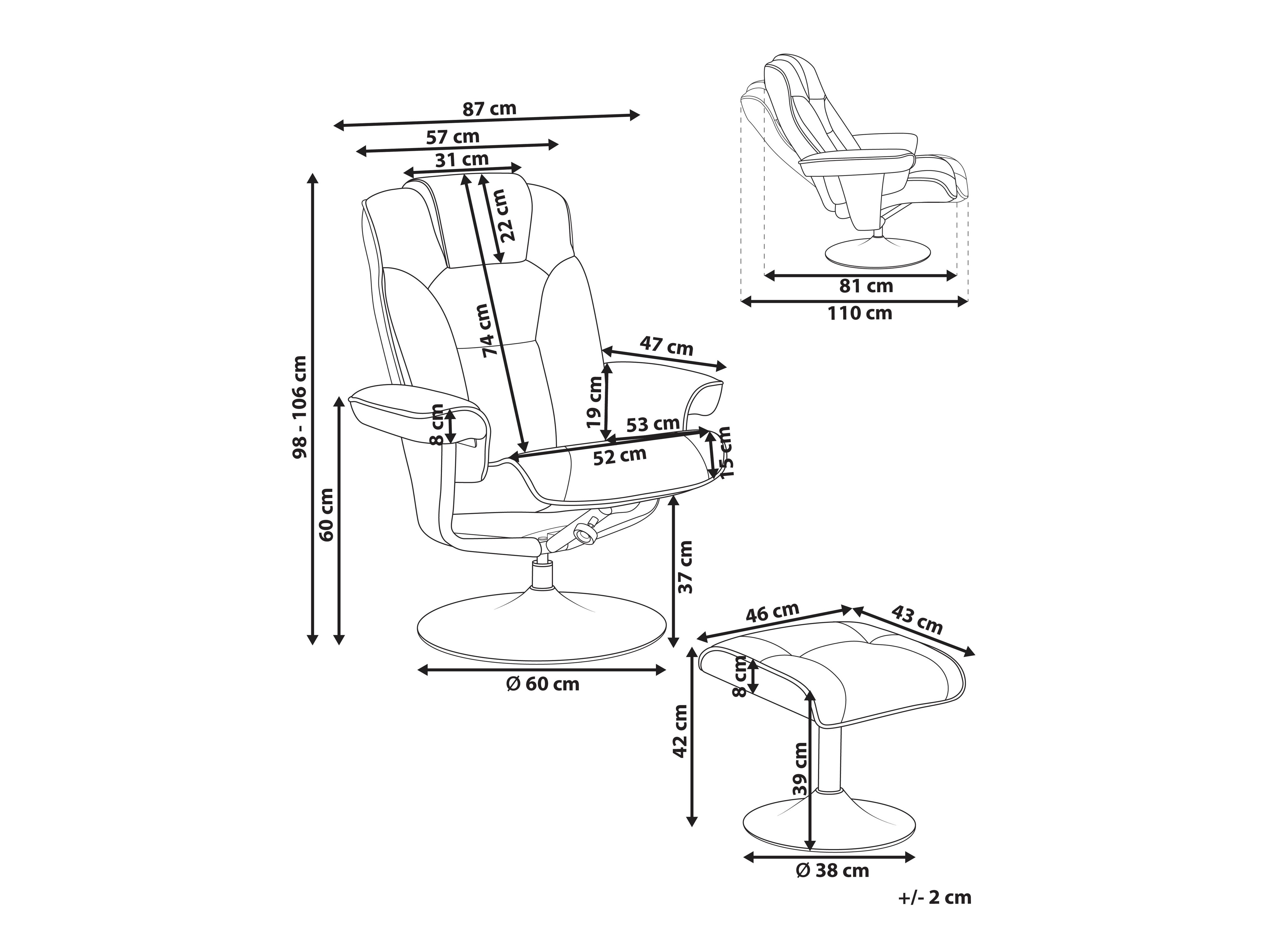 Ρυθμιζόμενη πολυθρόνα Berwyn 3199