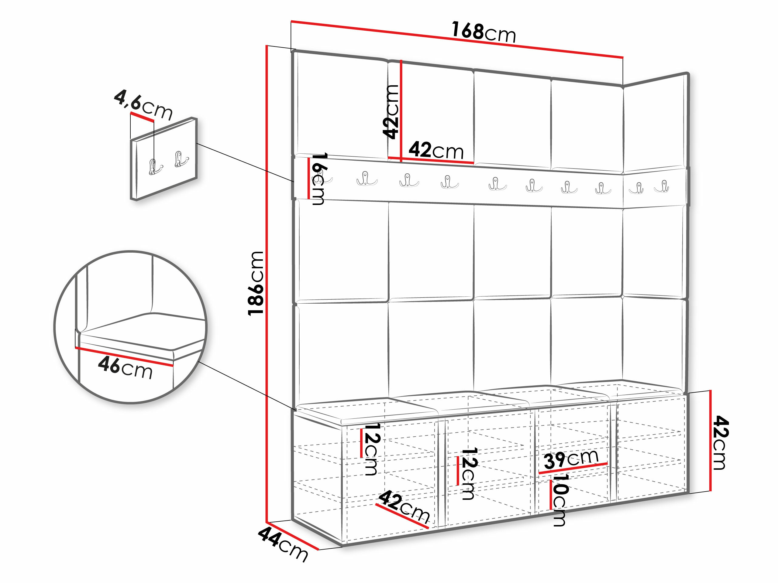 Σετ διαδρόμου Hartford 265 (Άσπρο)