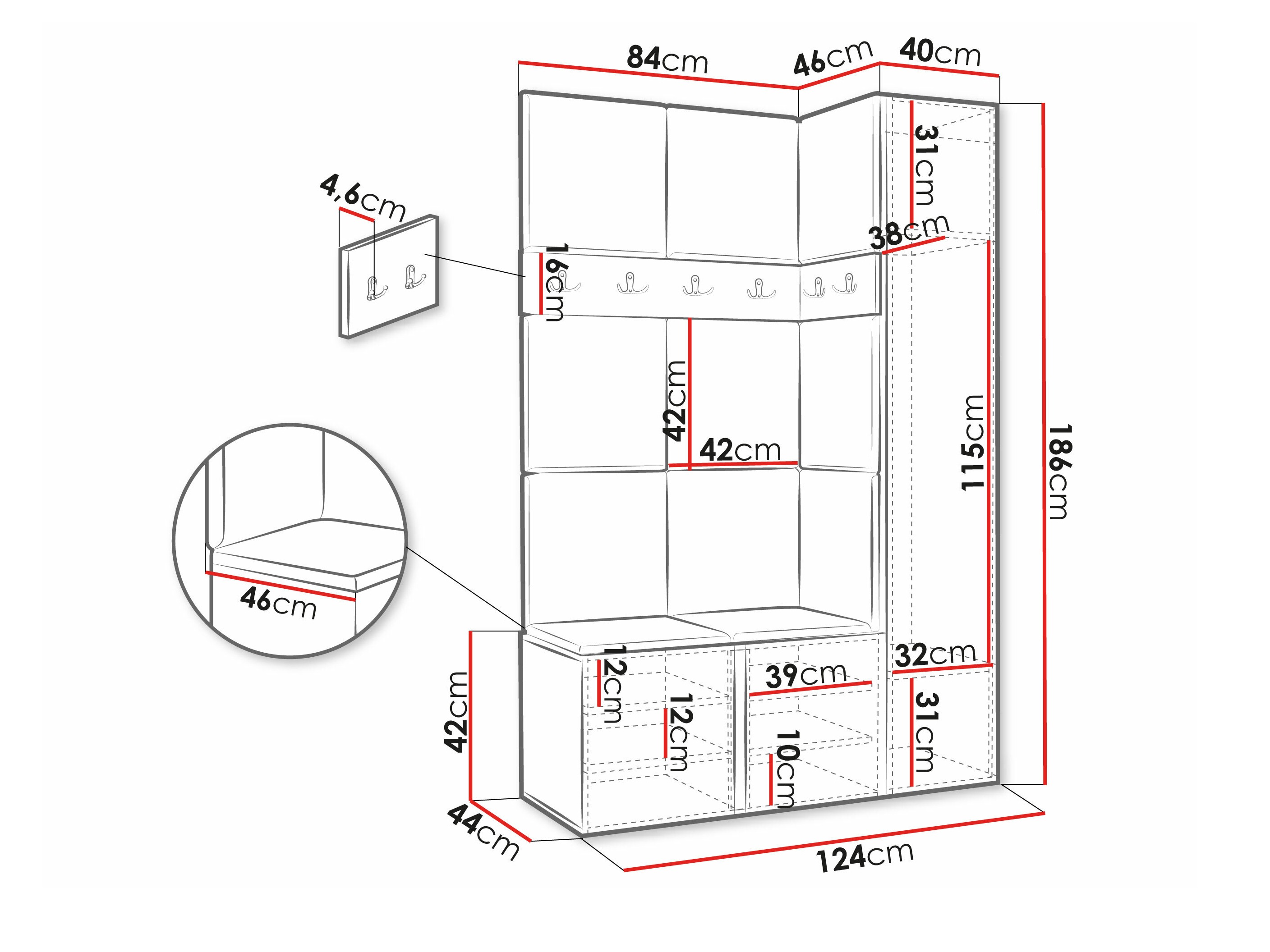 Σετ διαδρόμου Pinis IX (Άσπρο)
