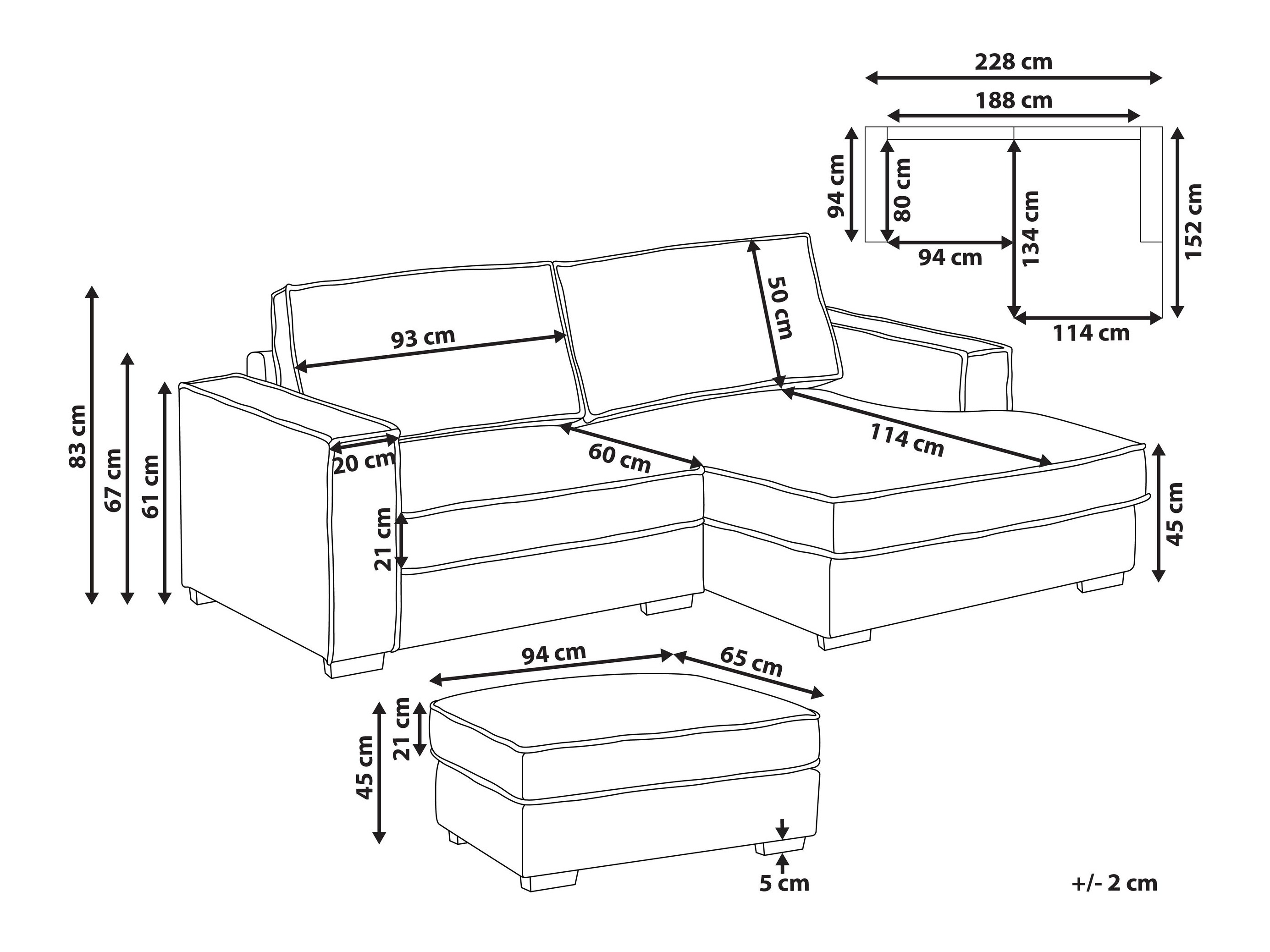 Σετ ταπετσαρισμένων επίπλων Berwyn 3215