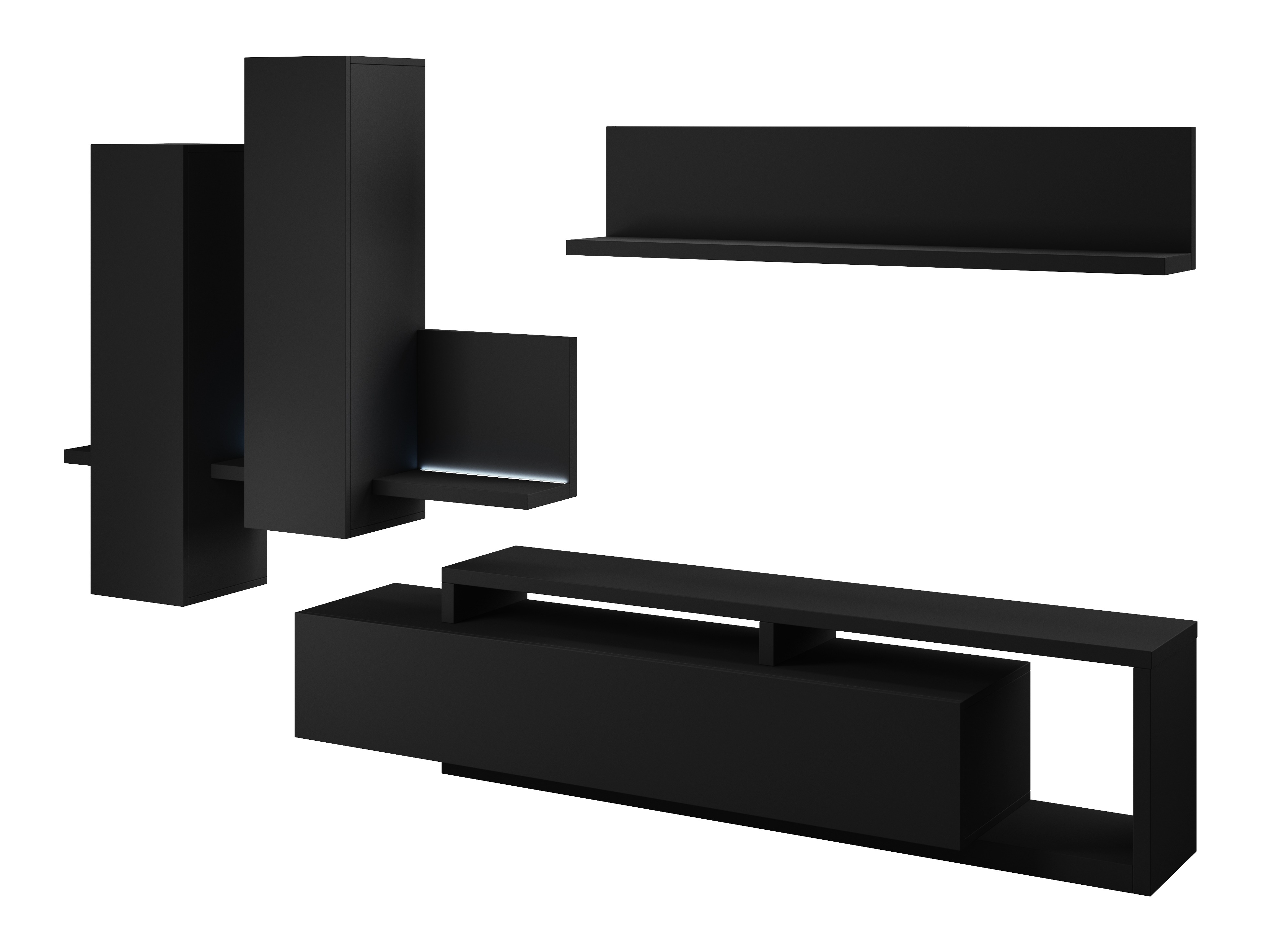 Σετ επίπλων σαλονιού Lutiva 100 (Μαύρο ματ)