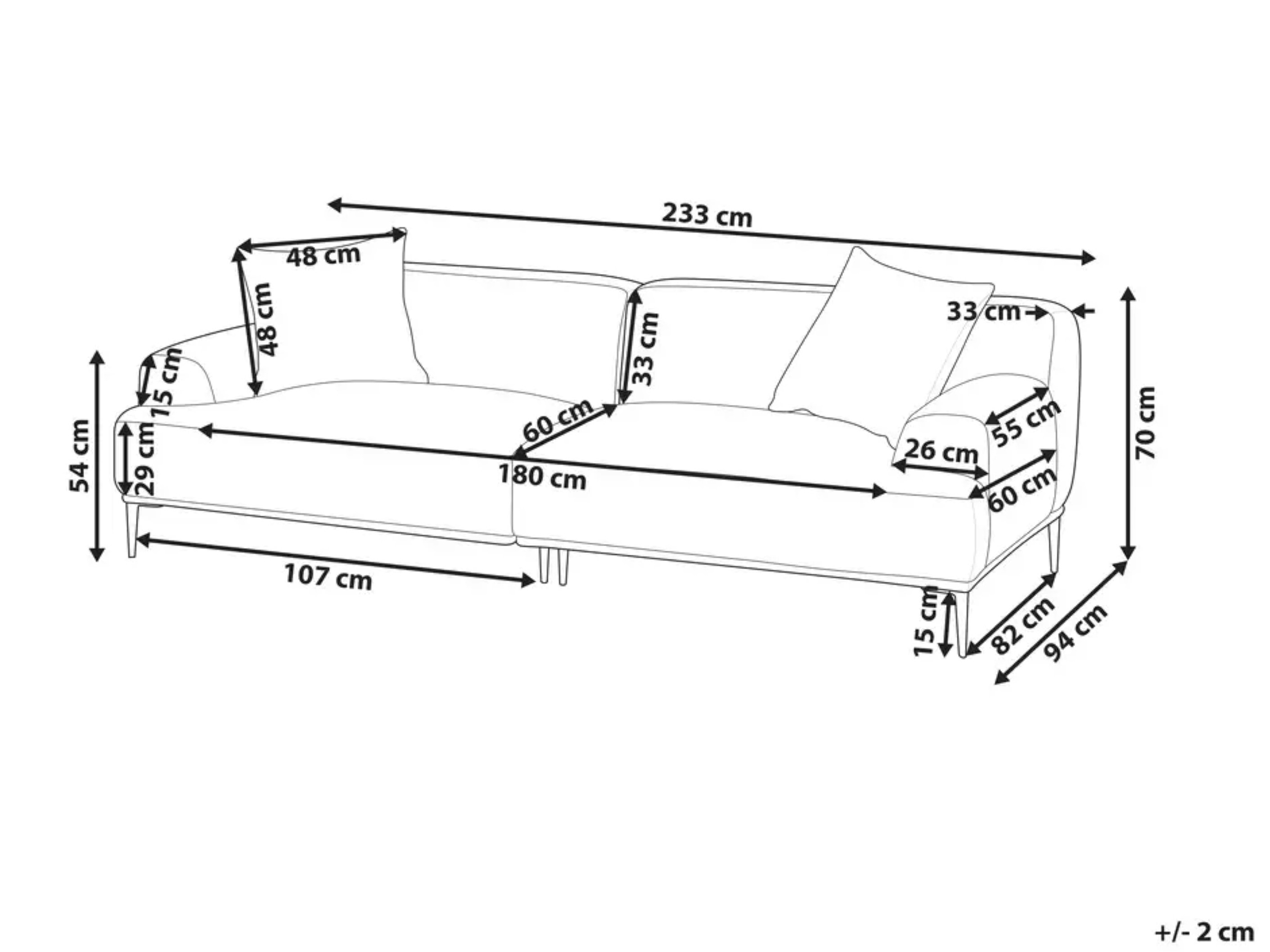 Καναπές Berwyn 2406 (Γκρι)