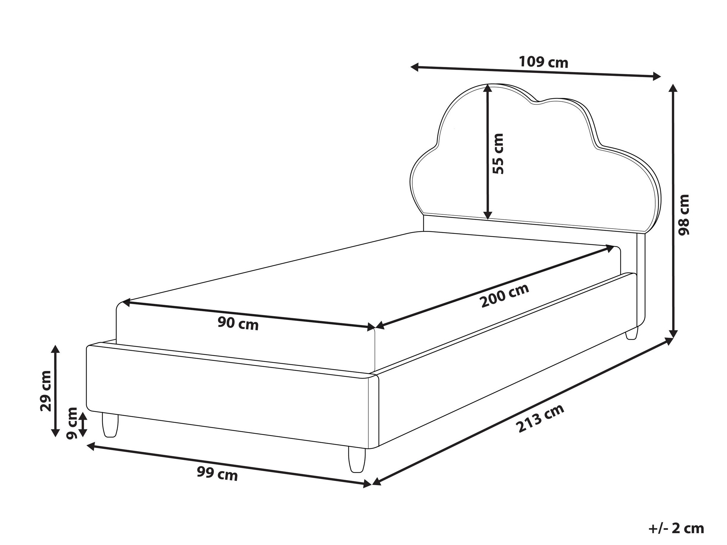 Bed Berwyn 3219 (Light beige)