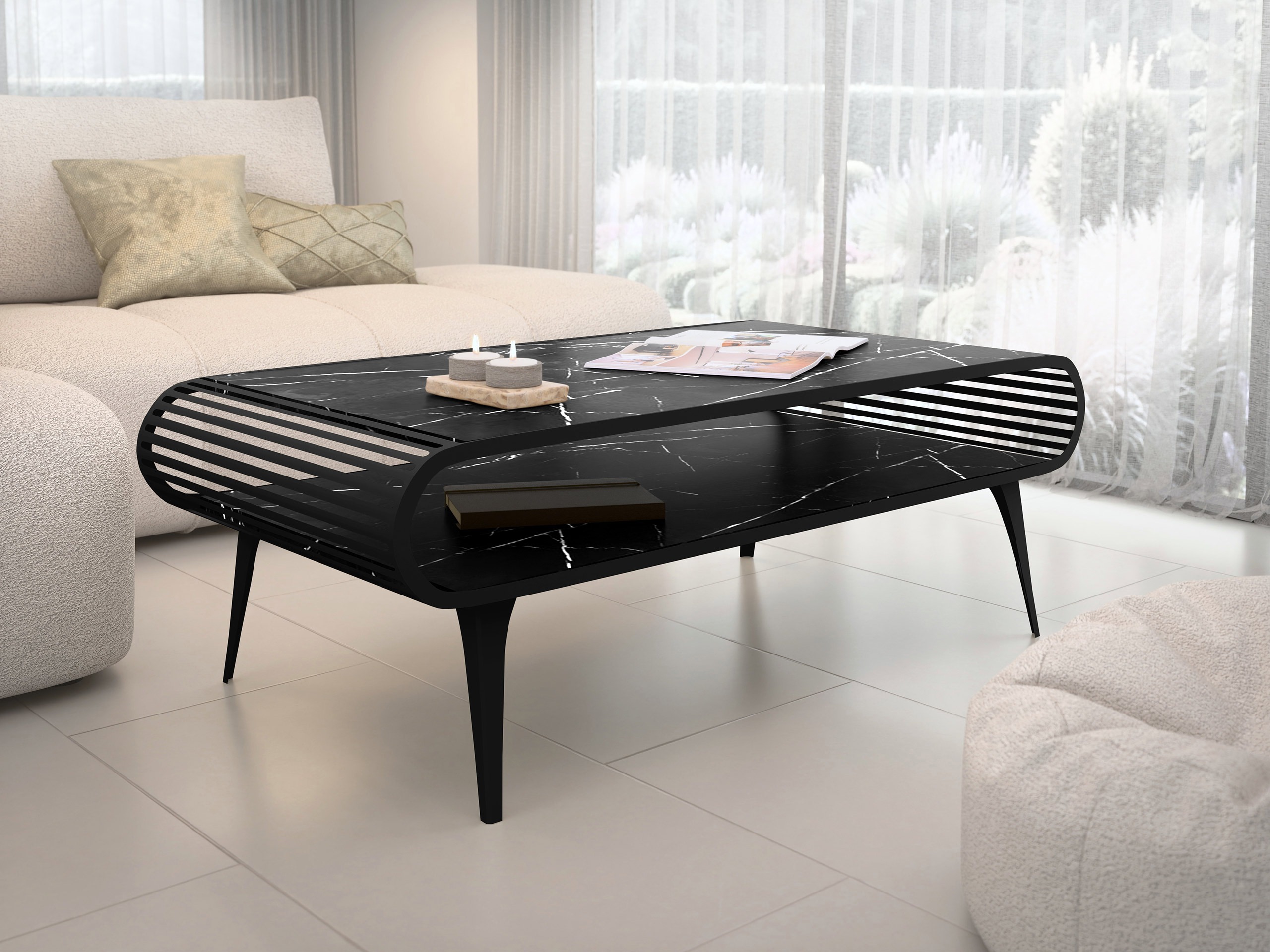 Coffee table Oswego 161 (Black marble)