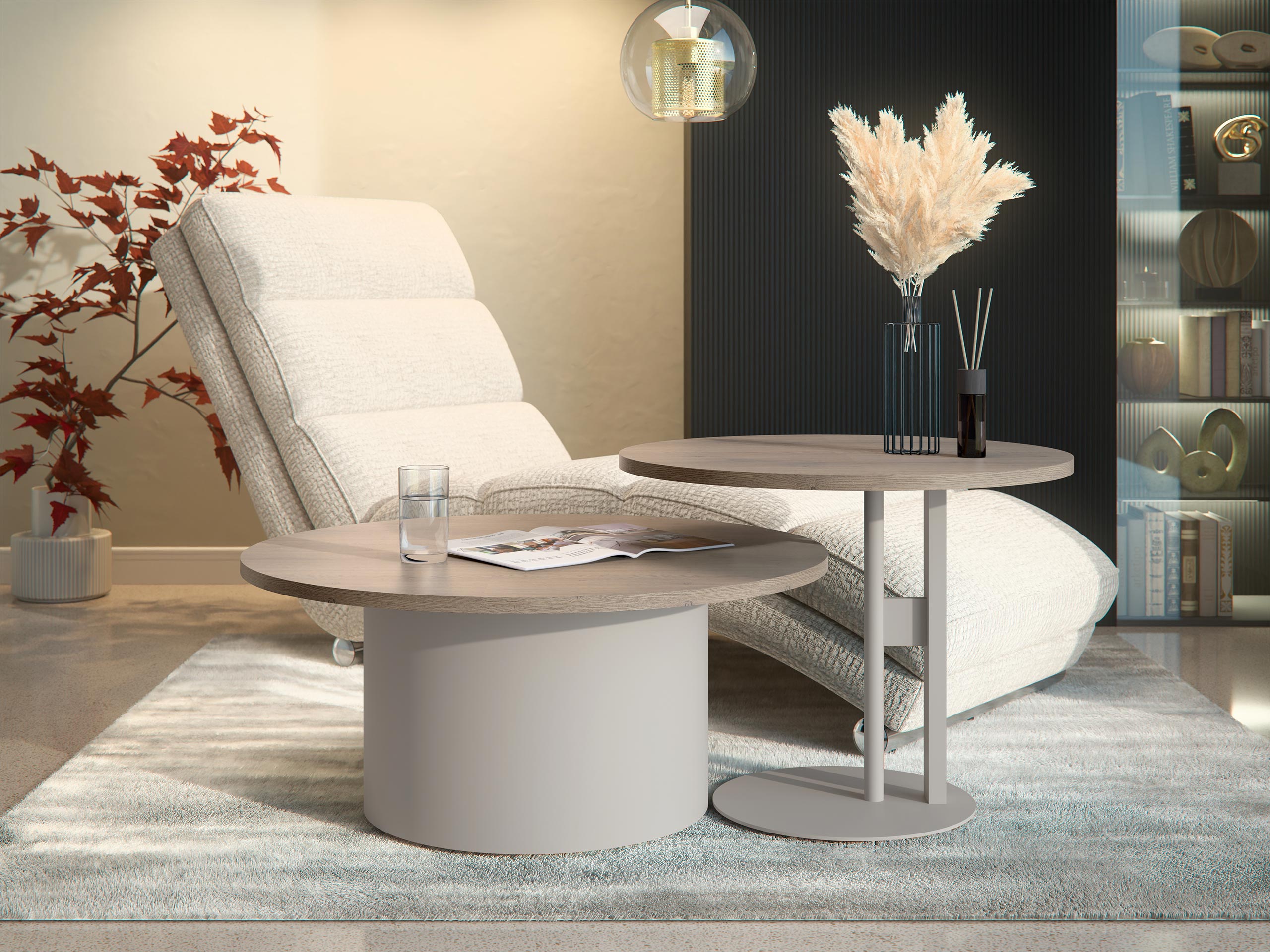 Σετ τραπεζιών σαλονιού Oswego 160 (Δρυς)