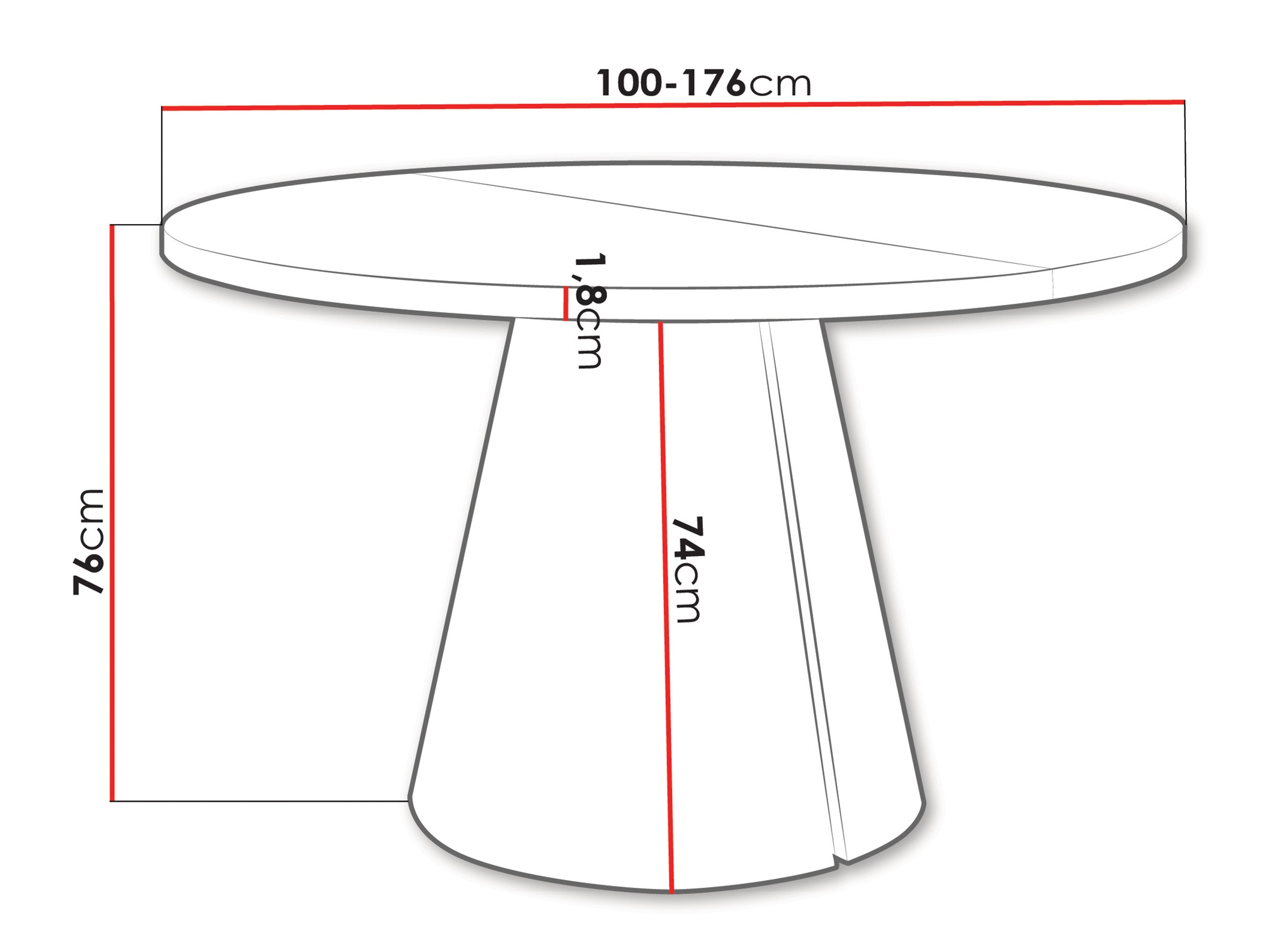 Τραπέζι Oswego 165 (Άσπρο)