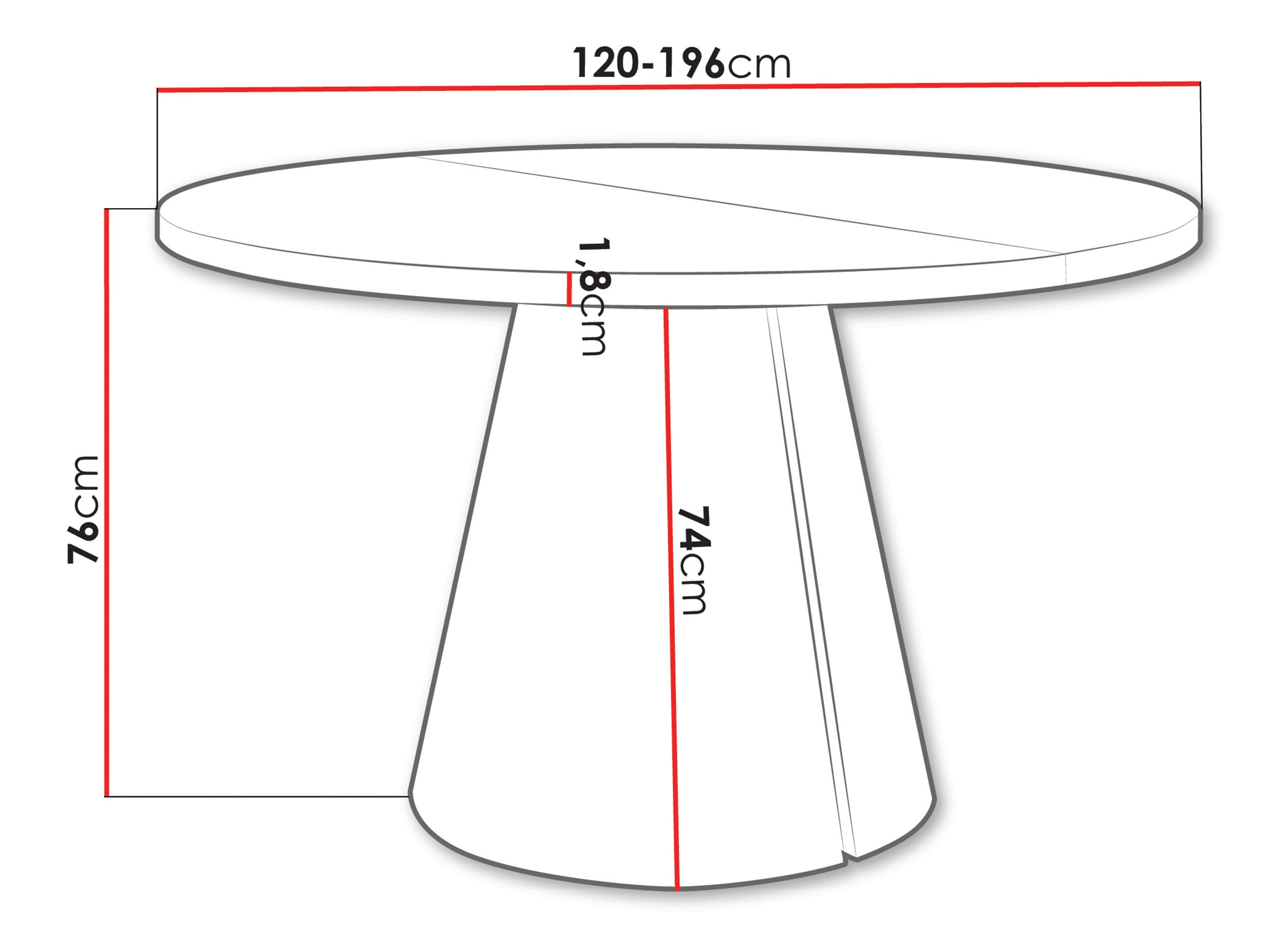 Τραπέζι Oswego 167 (Μαύρο μάρμαρο)
